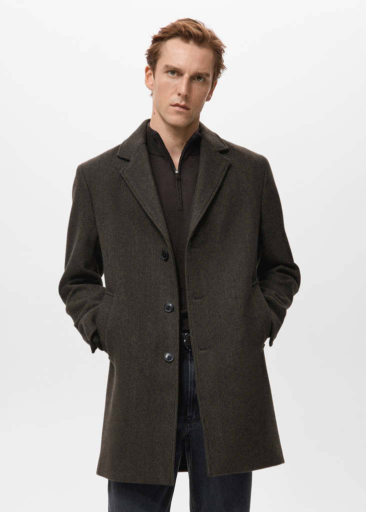 Lightweight recycled wool coat — Chocolate