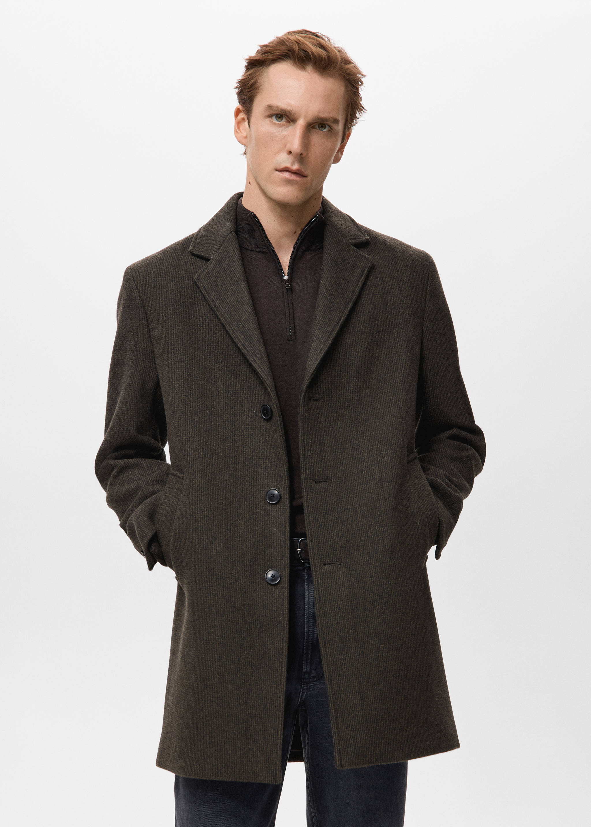 Lightweight recycled wool coat - Medium plane
