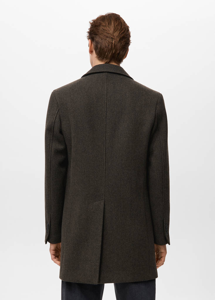 Lightweight recycled wool coat — Chocolate