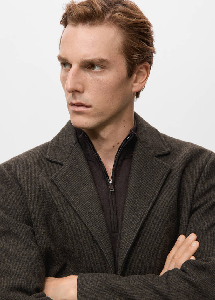 Lightweight recycled wool coat — Chocolate