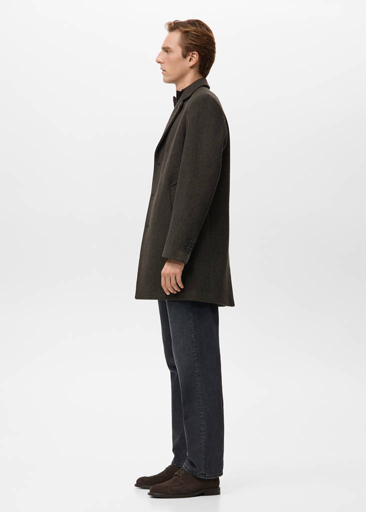 Lightweight recycled wool coat — Chocolate