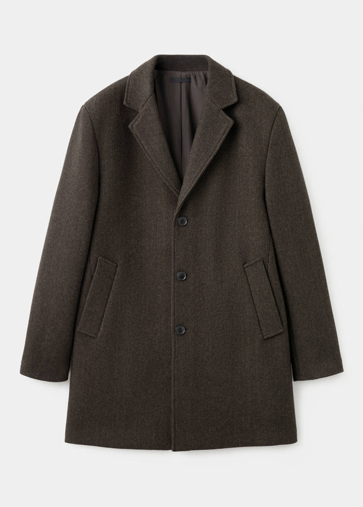 Lightweight recycled wool coat — Chocolate
