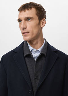 Lightweight recycled wool coat — Navy 4