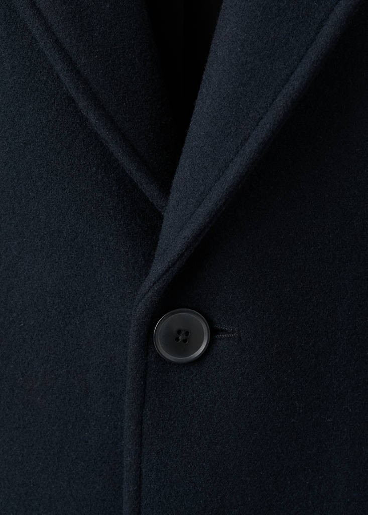 Lightweight recycled wool coat — Navy