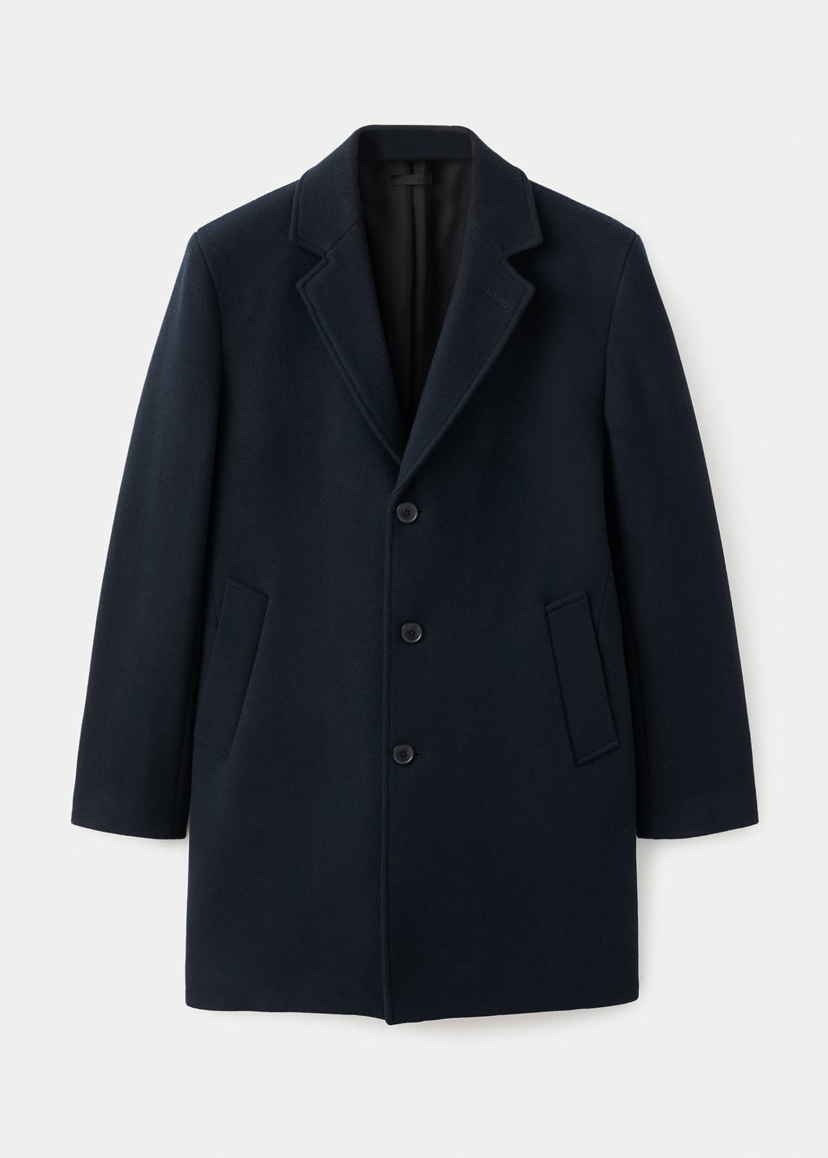 Lightweight recycled wool coat — Navy