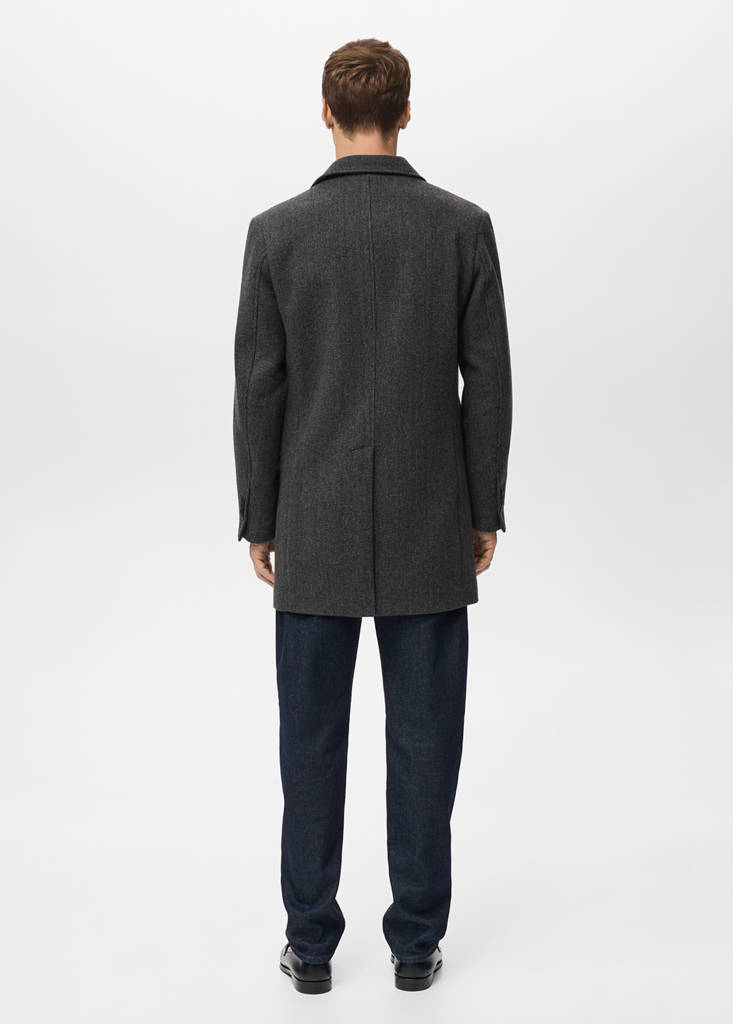 Lightweight recycled wool coat — Dark Heather Grey
