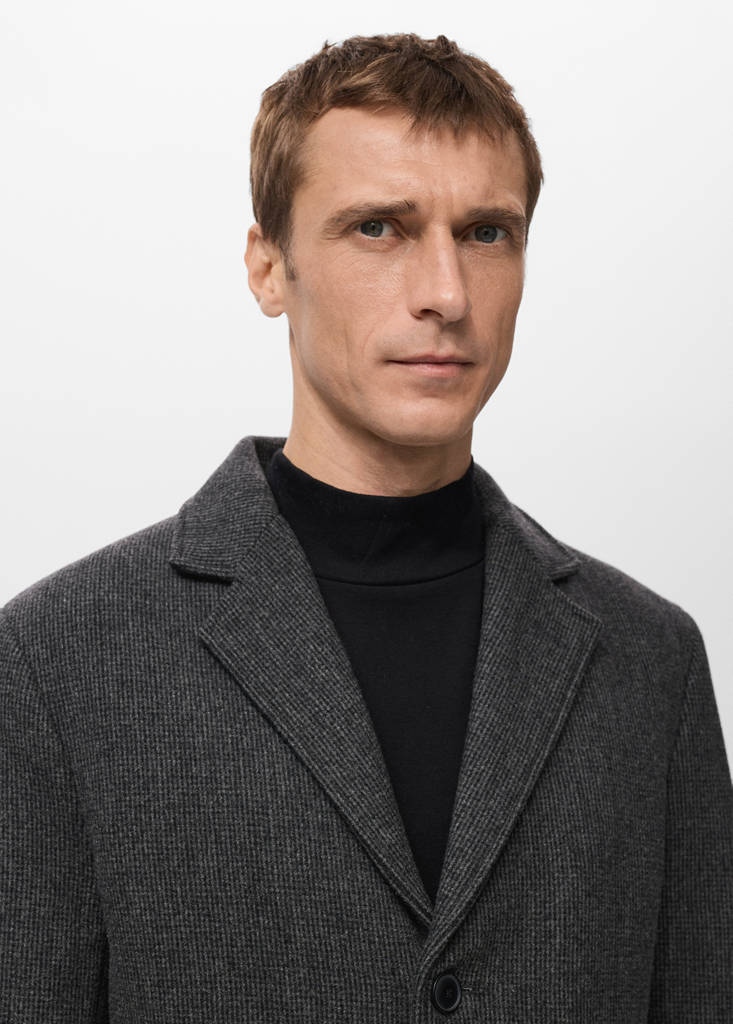 Lightweight recycled wool coat — Dark Heather Grey