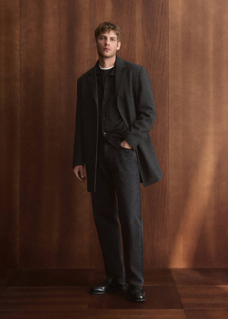 Lightweight recycled wool coat — Dark Heather Grey