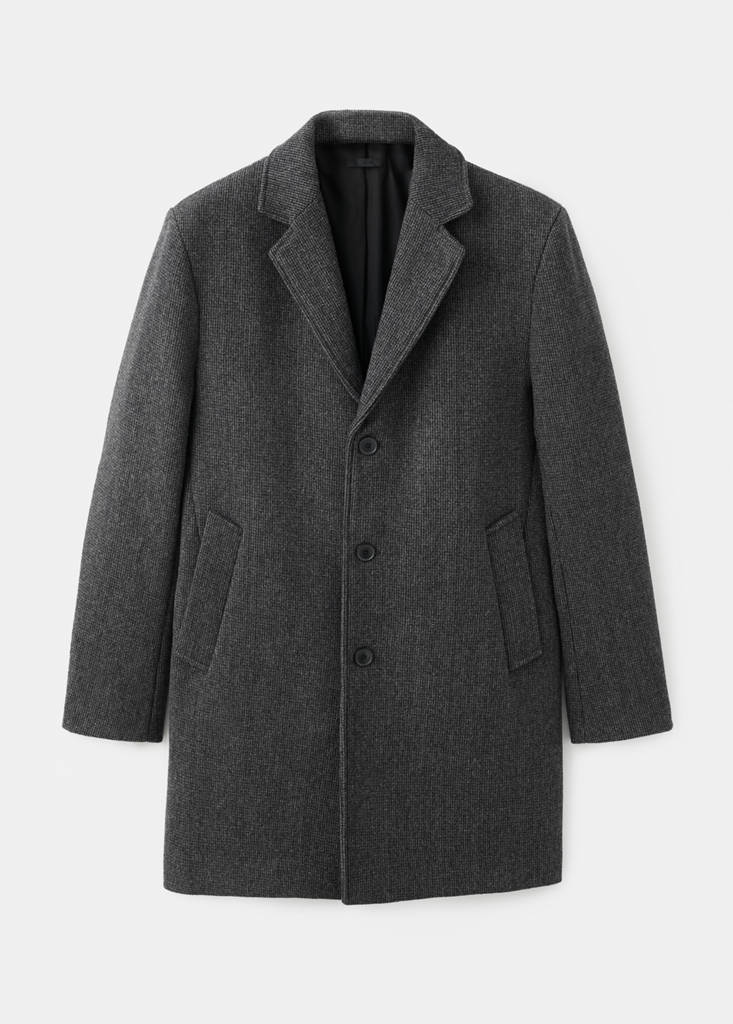 Lightweight recycled wool coat — Dark Heather Grey