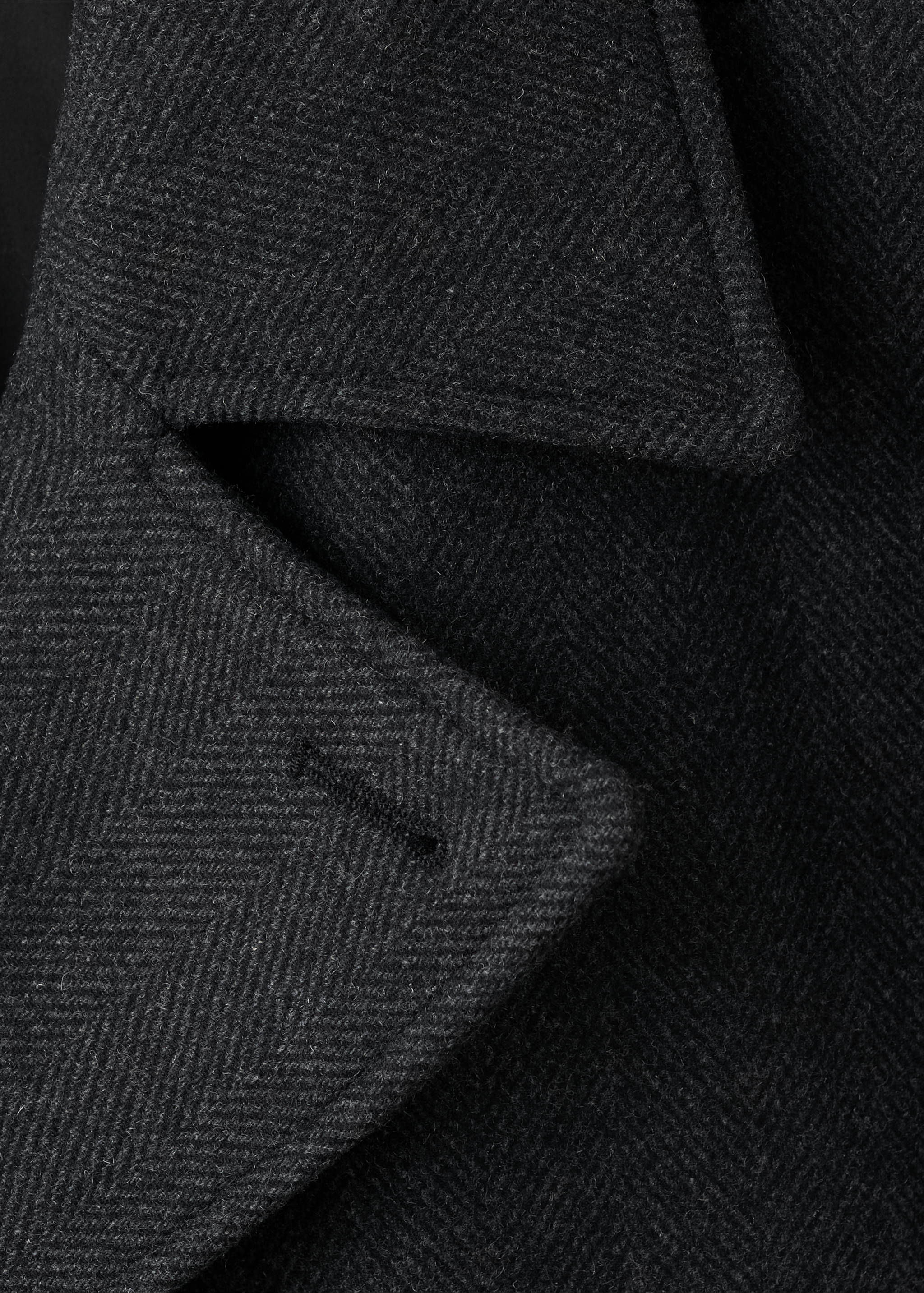 Short double-breasted wool coat - Details of the article 8, Medium Heather Grey. Ref: 27041178-00.