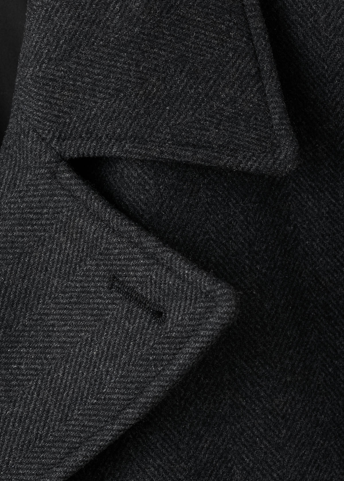 Short double-breasted wool coat — Medium Heather Grey
