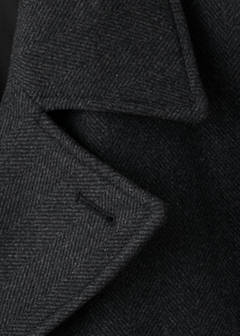 Short double-breasted wool coat — Medium Heather Grey 8
