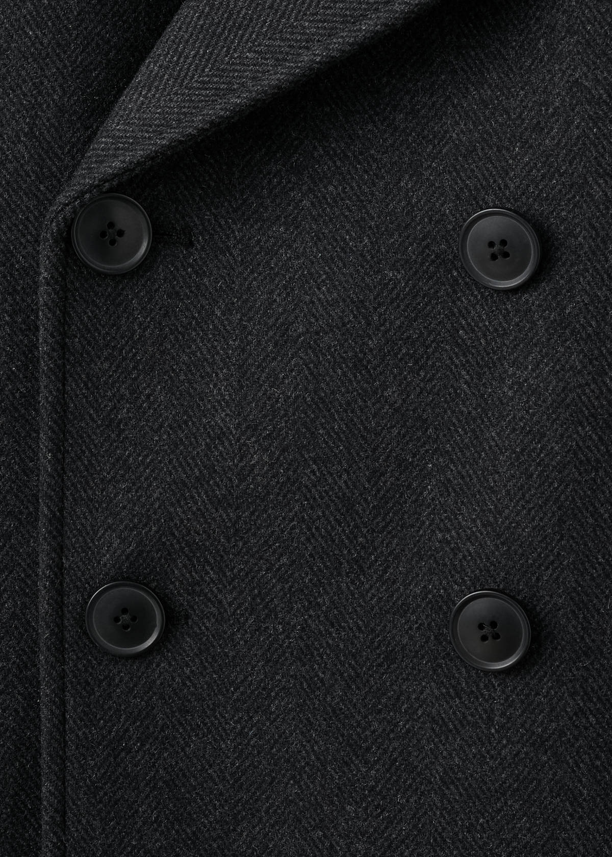 Short double-breasted wool coat — Medium Heather Grey