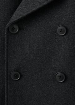 Short double-breasted wool coat — Medium Heather Grey 9