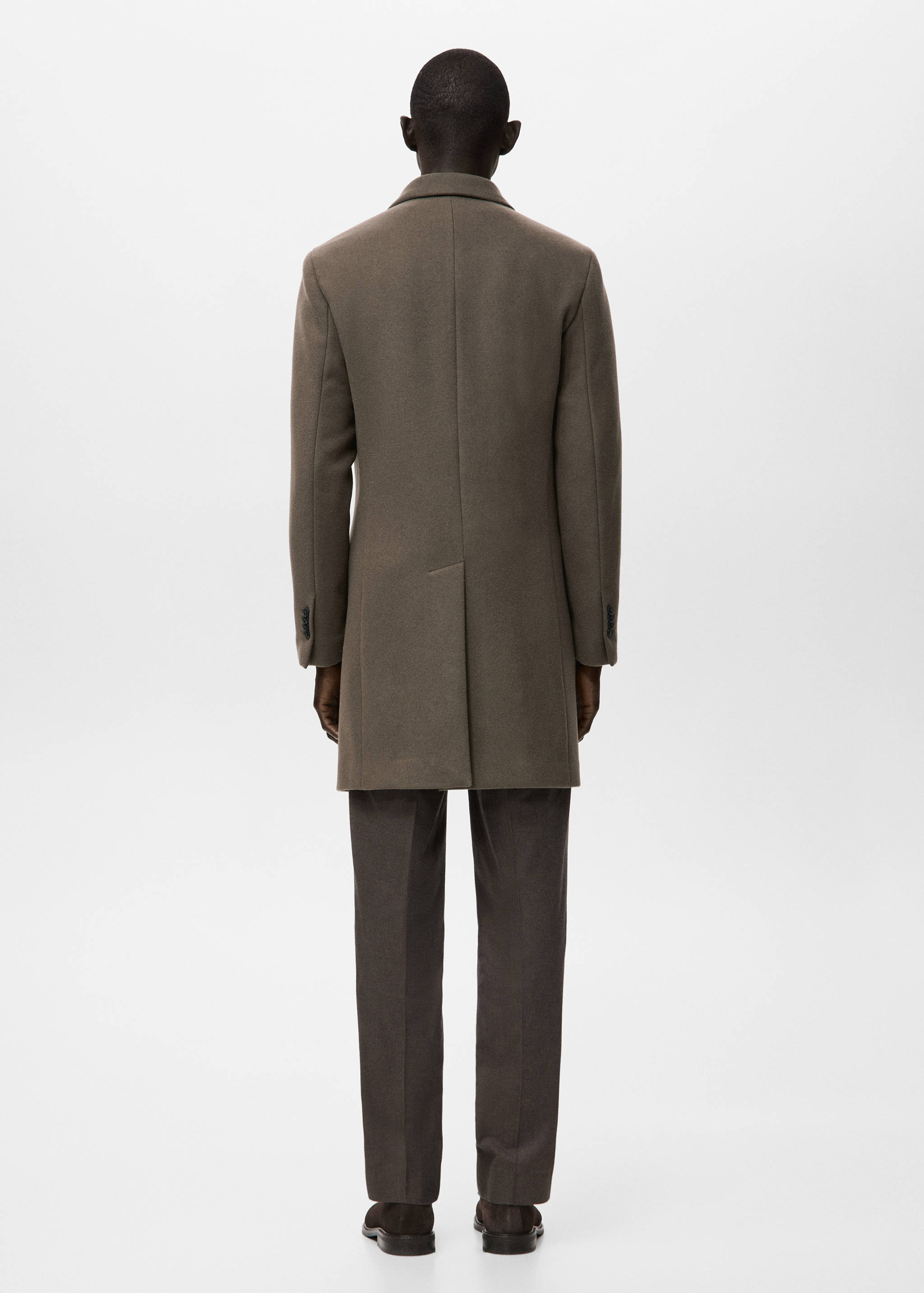 Wool coat with detachable inner collar - Reverse of the article
