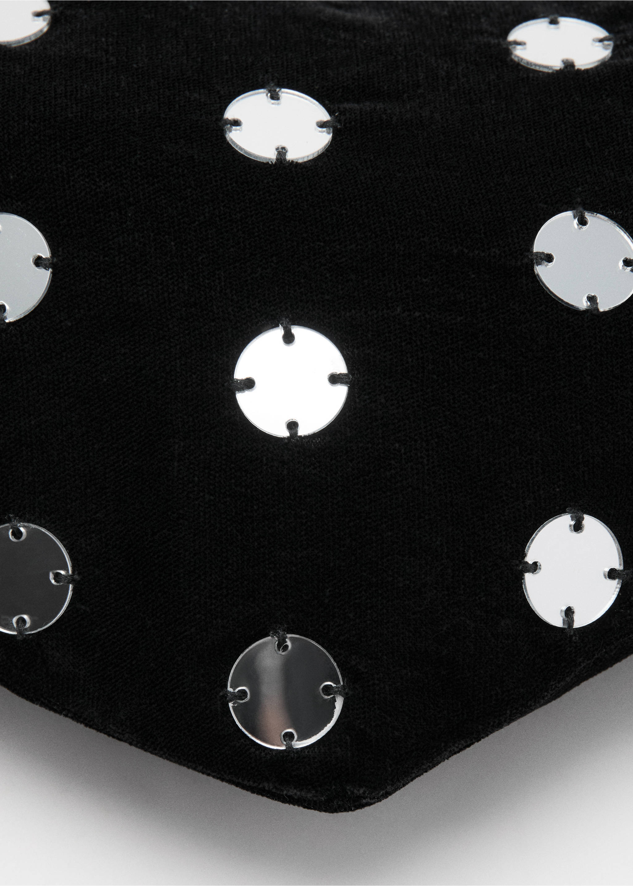 Sequined  bag - Details of the article 1, Black. Ref: 27041183-00.