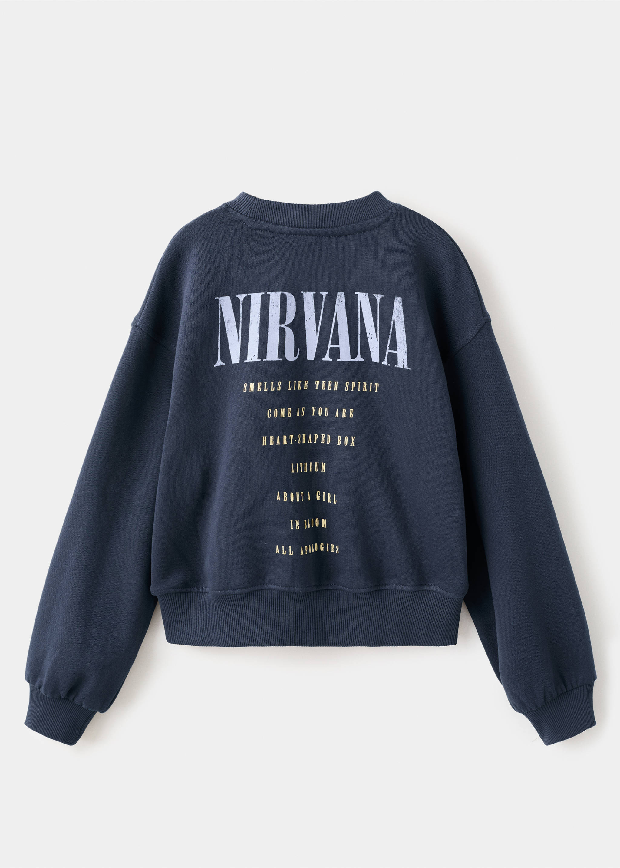 Sweat-shirt Nirvana - Verso de l’article, Bleu marine. Ref: 27041185-00.
