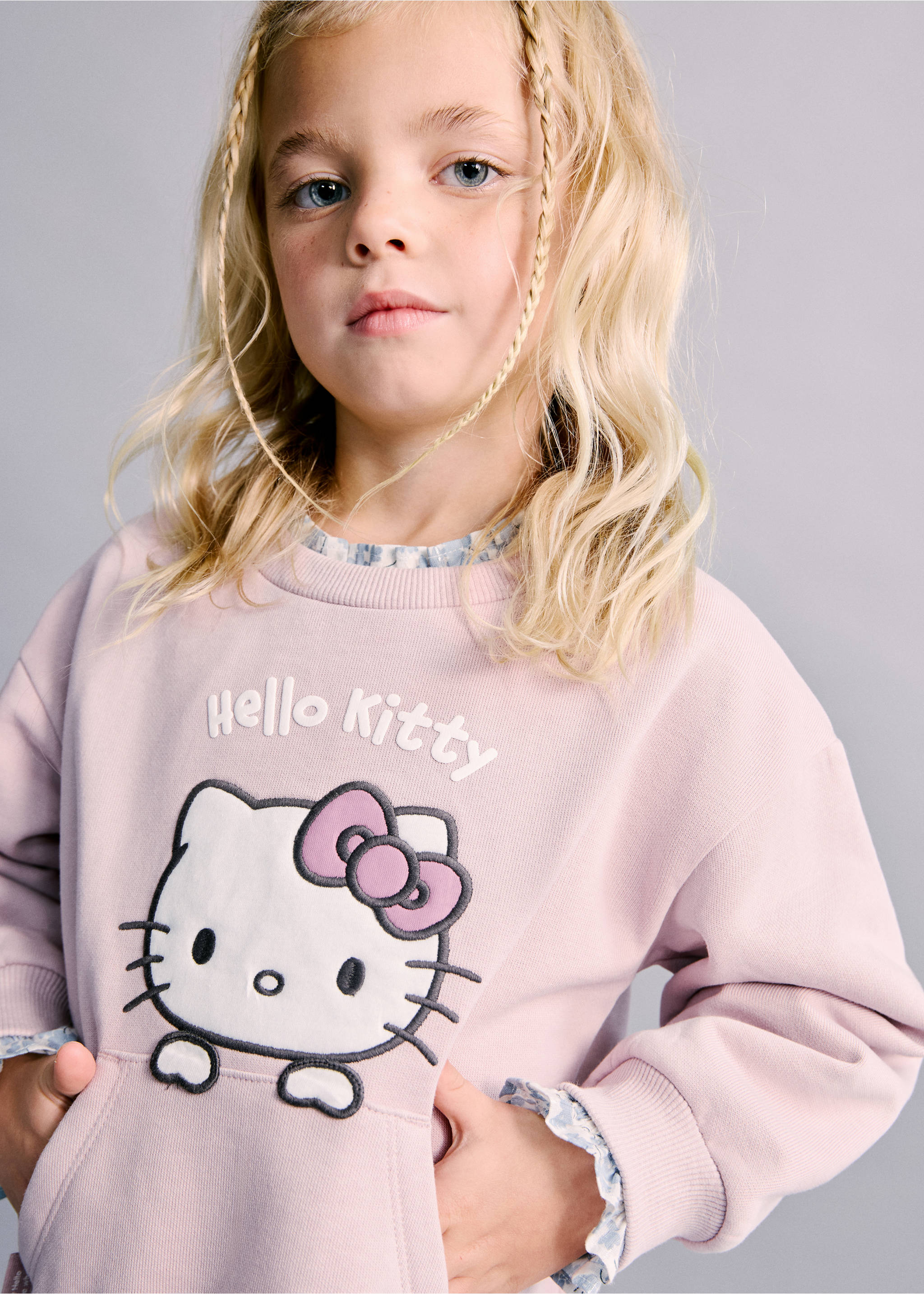 Hello Kitty sweatshirt - Medium plane, Pink. Ref: 27041186-00.