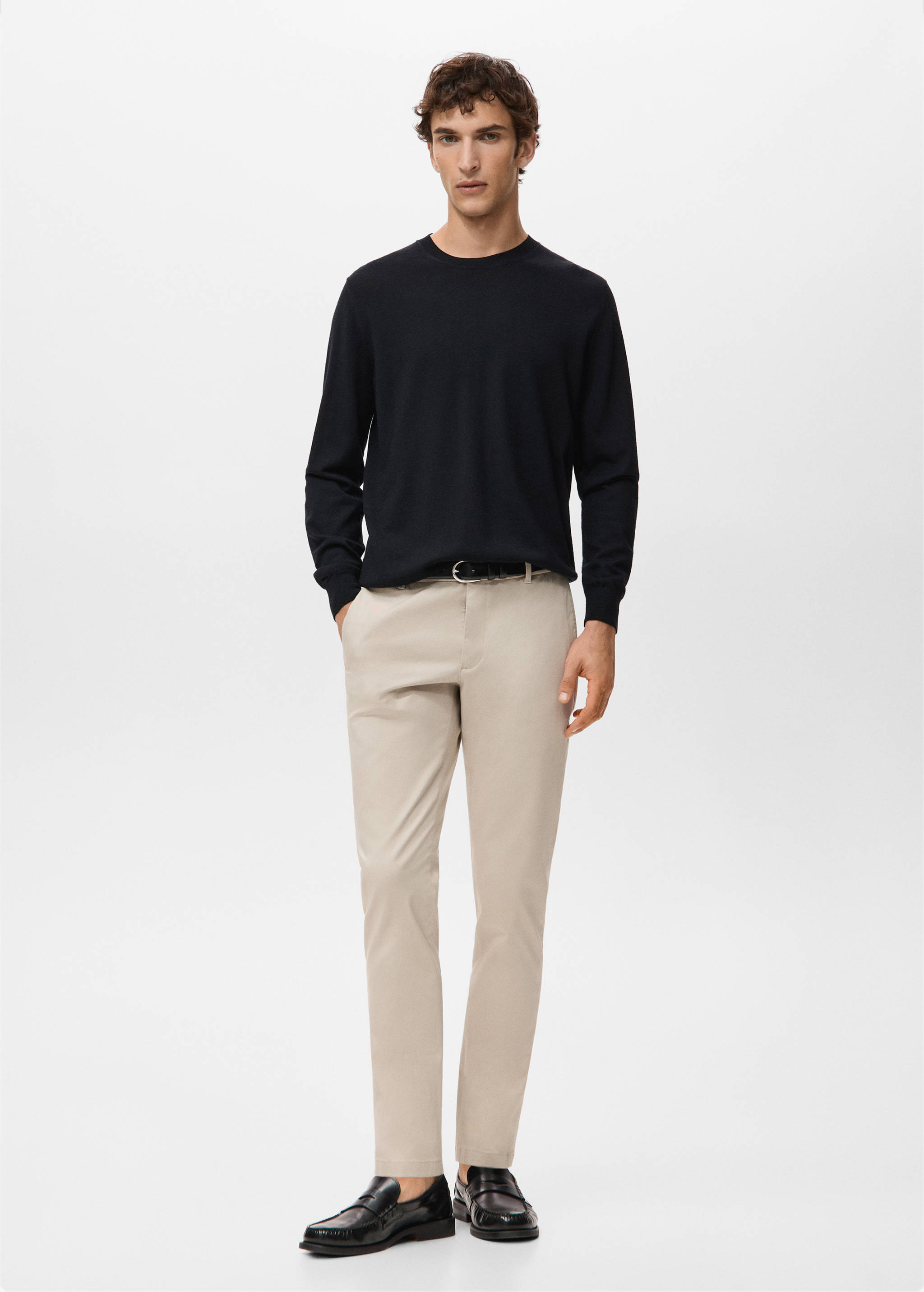 Barna super slim fit chino twill trousers - General plane