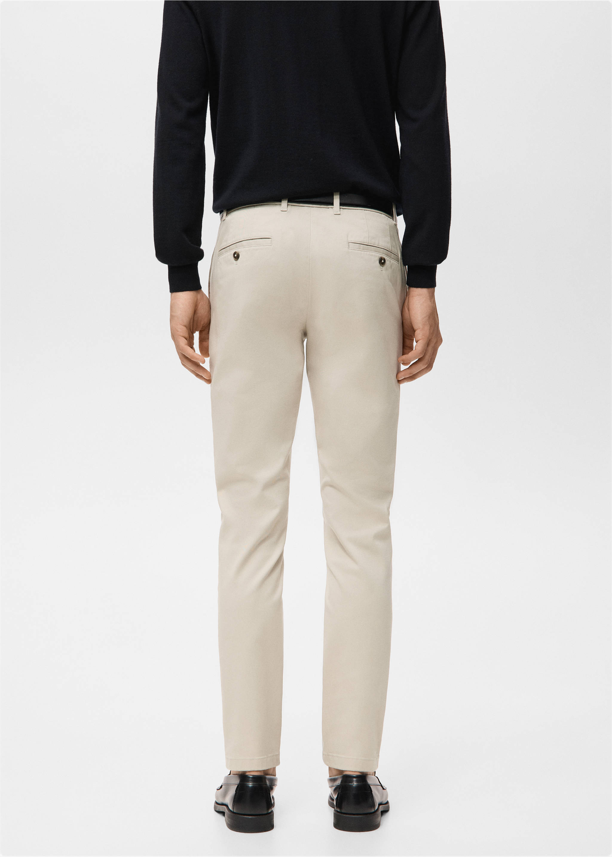 Pantalon Barna super slim-fit chino en sergé - Verso de l’article, Sable. Ref: 27041187-00.