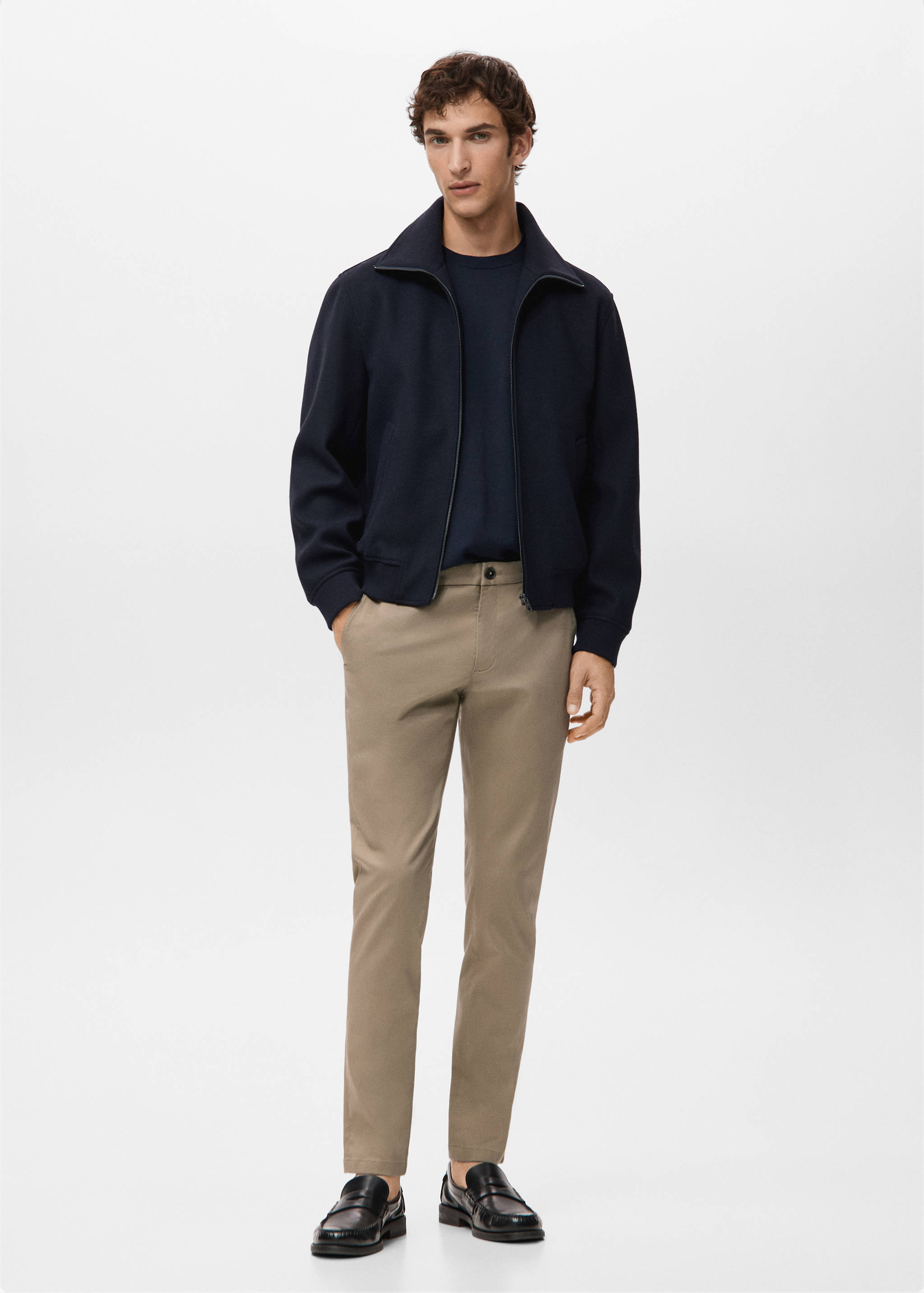 Barna super slim fit chino twill trousers - General plane