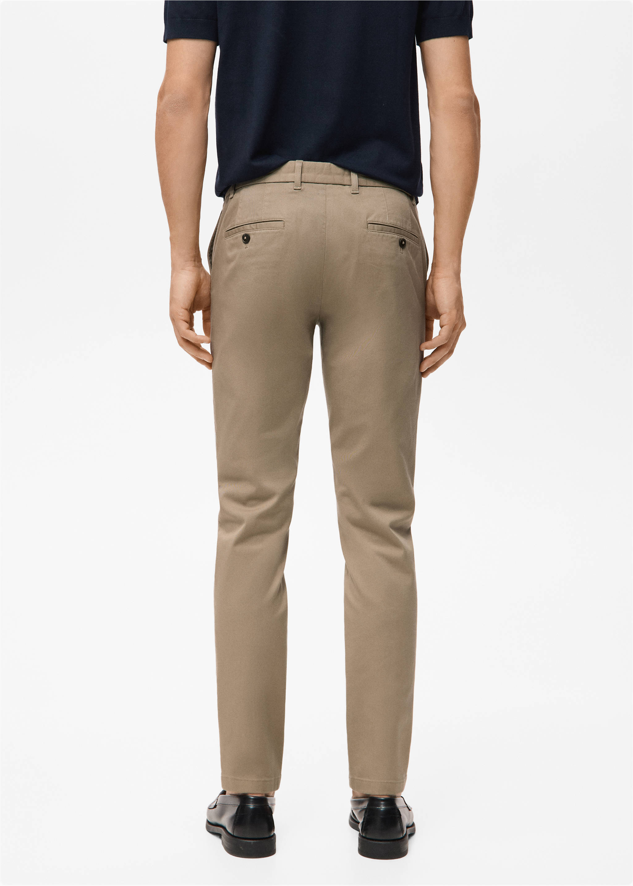 Pantalon Barna super slim-fit chino en sergé - Verso de l’article, Beige. Ref: 27041187-00.