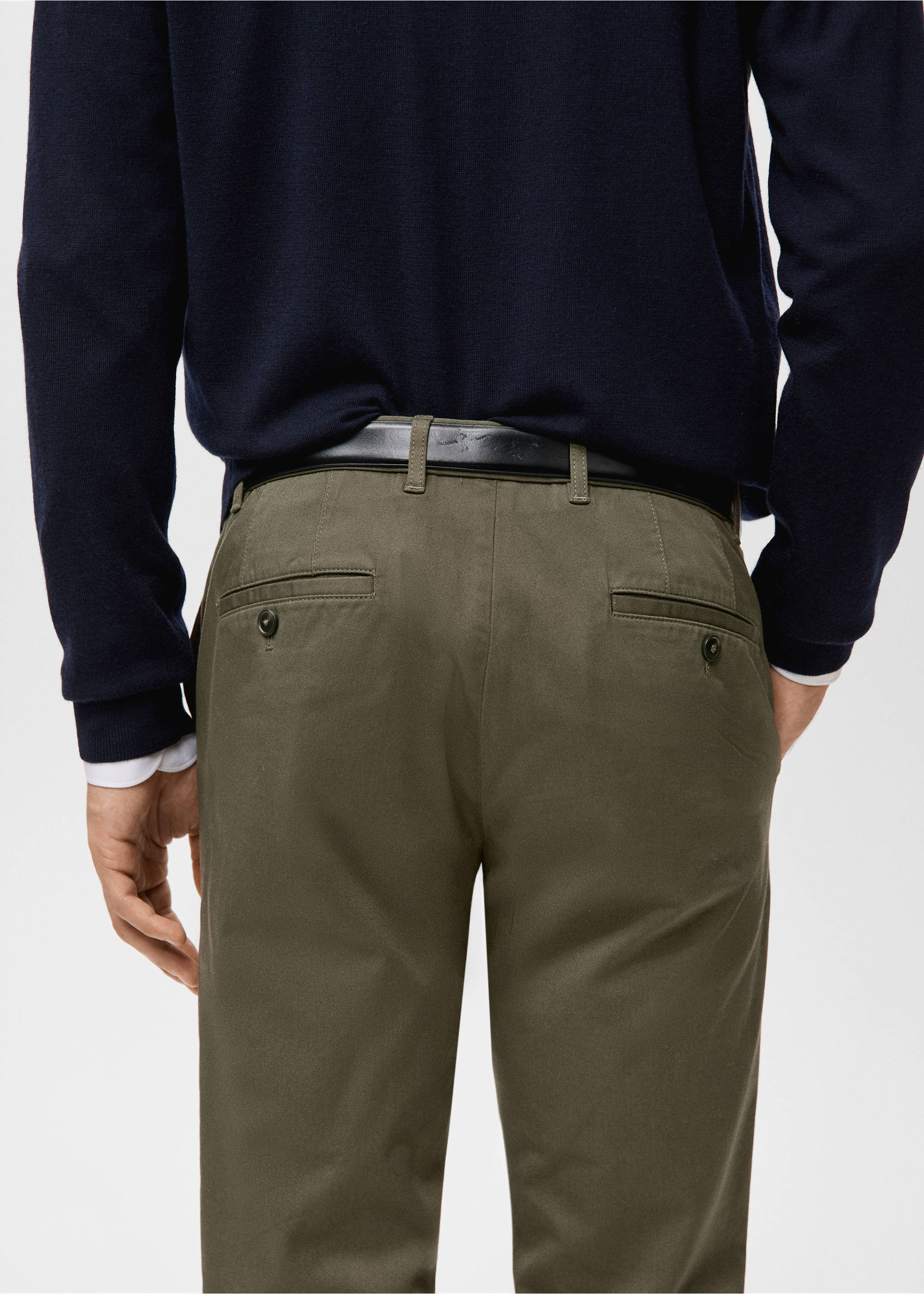 Pantaloni Barna super slim fit chino din serj - Detaliu al articolului 6, Kaki. Ref: 27041187-00.