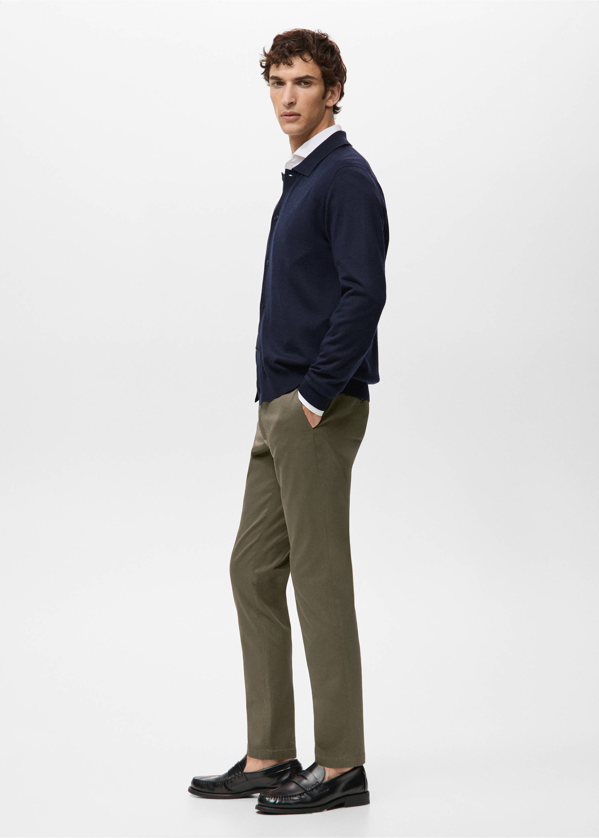 Pantaloni Barna super slim fit chino din serj - Detaliu al articolului 2, Kaki. Ref: 27041187-00.