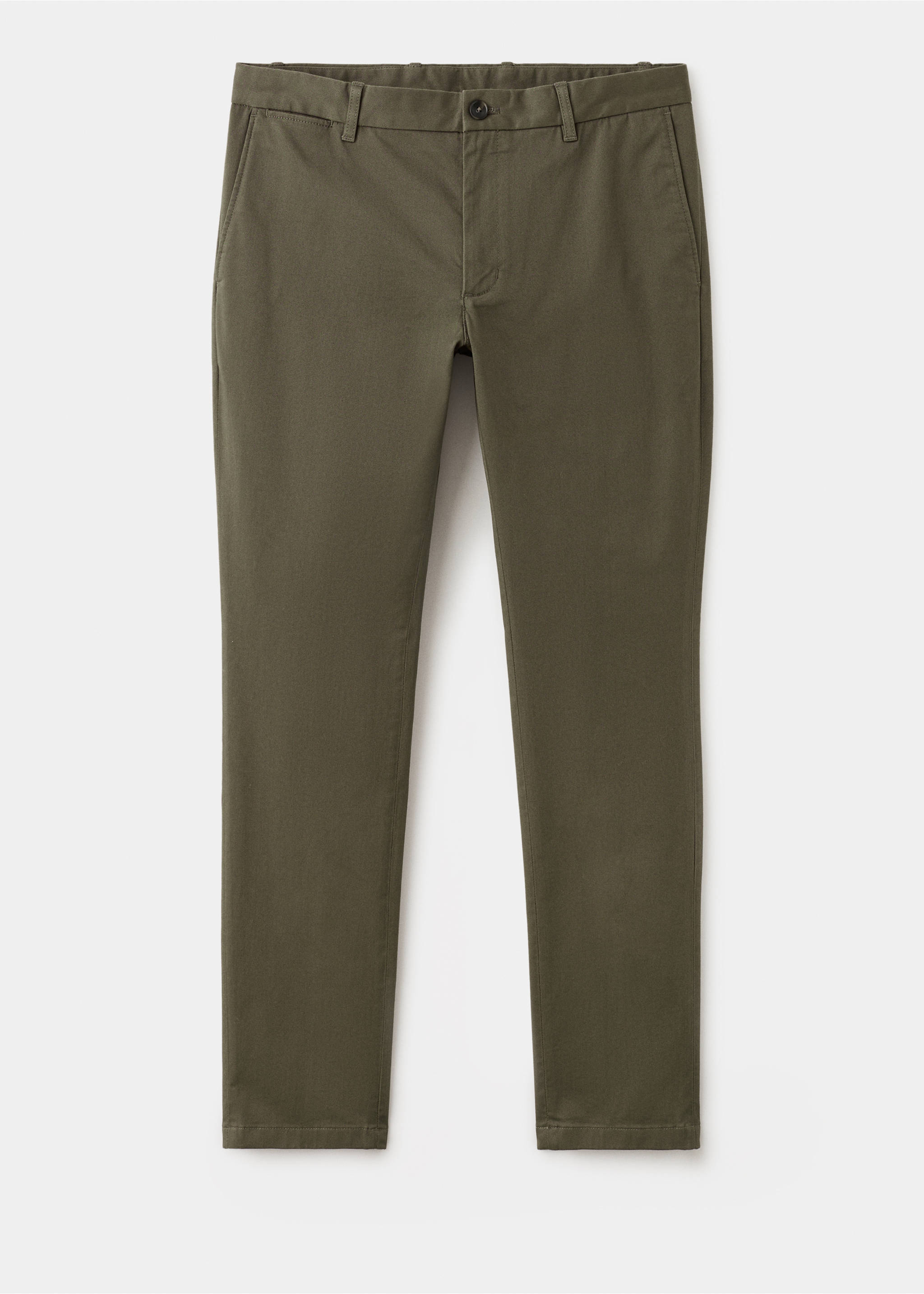 Pantalon Barna slim-fit en sergé - Article sans modèle, Kaki. Ref: 27041187-00.