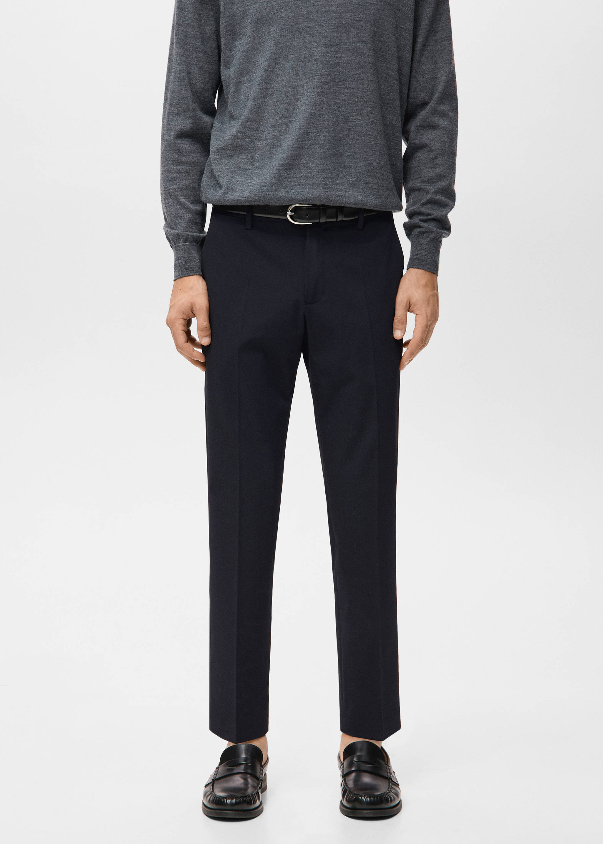 Barna super slim fit chino twill trousers - Medium plane