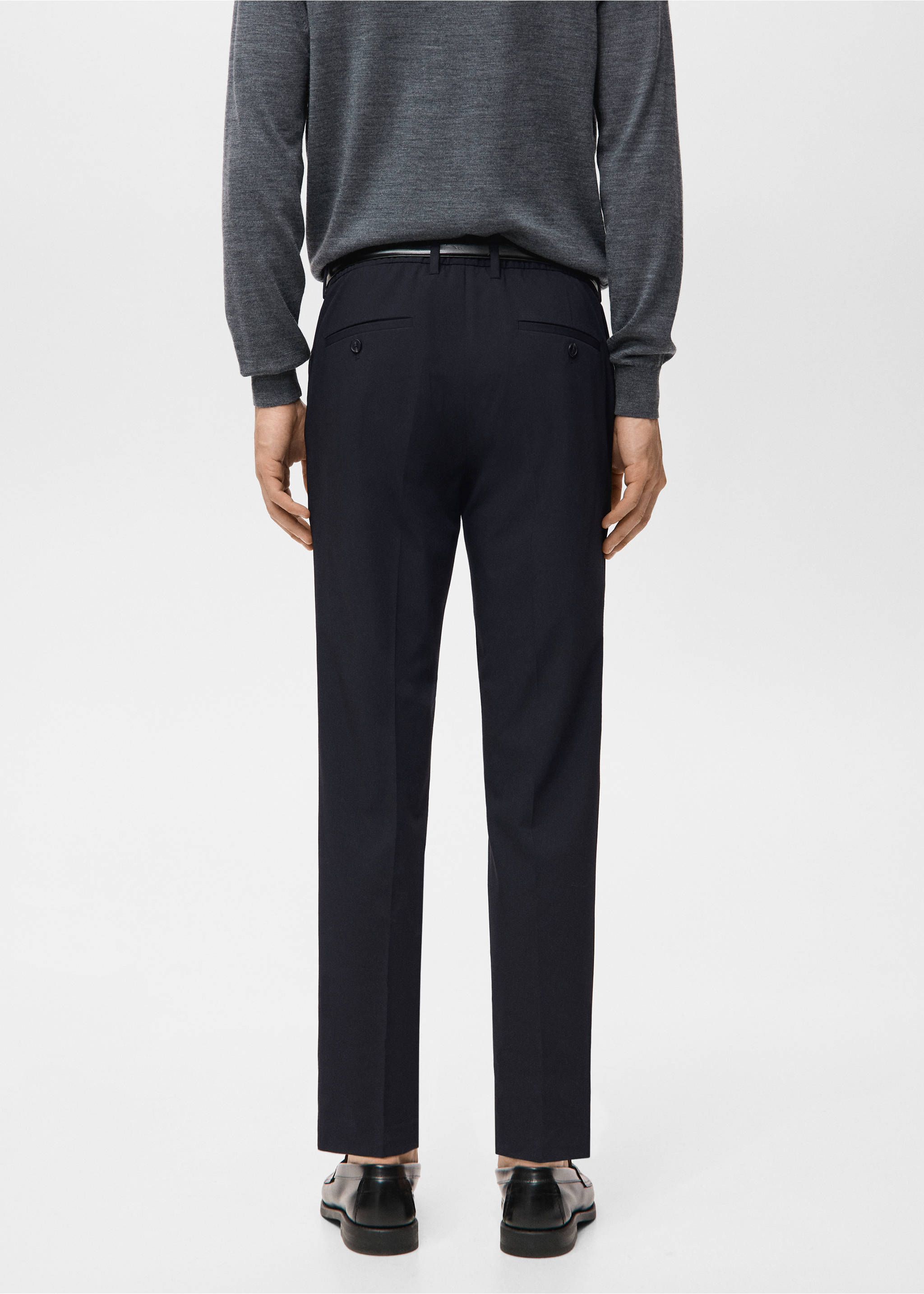 巴纳超修身版型棉质斜纹布长裤 - null, 海军蓝. Ref: 27041187-00.