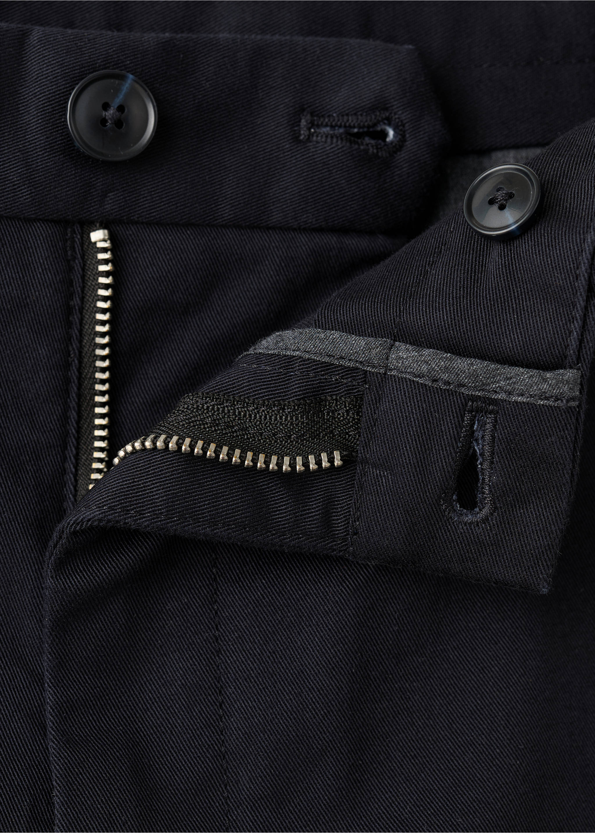 巴纳超修身版型棉质斜纹布长裤 - null, 海军蓝. Ref: 27041187-00.