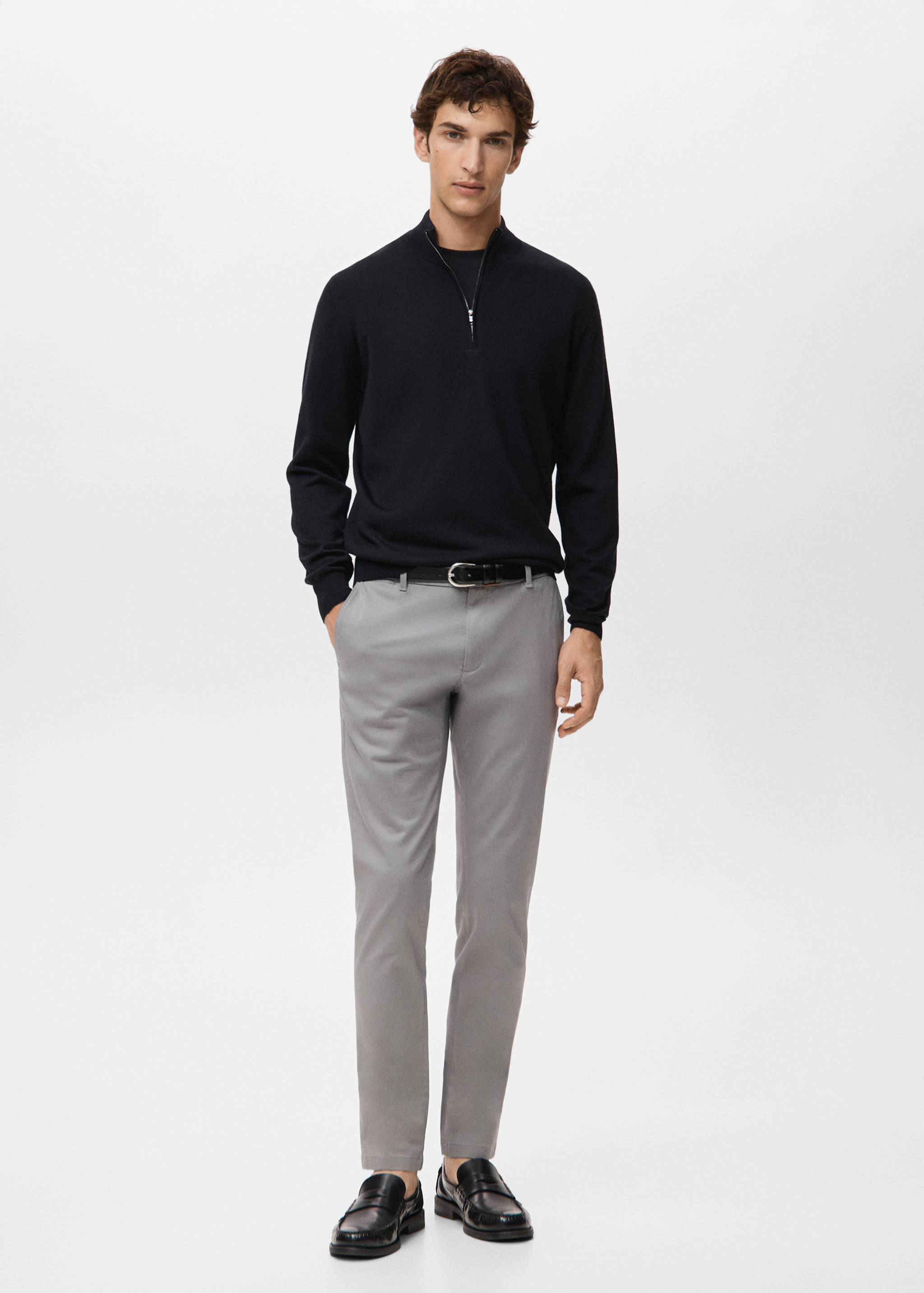 Barna super slim fit chino twill trousers - General plane