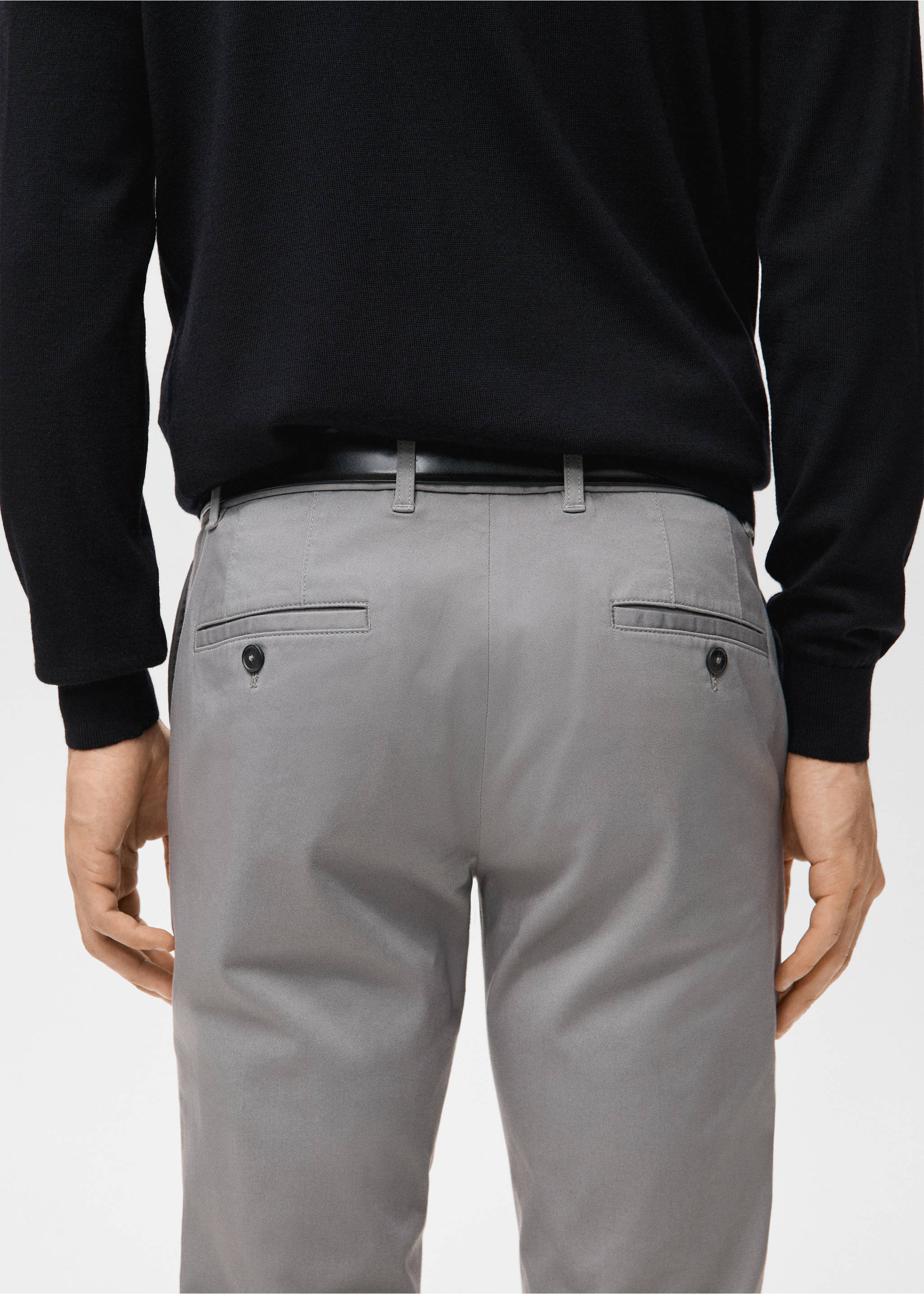 Pantaloni Barna super slim fit chino din serj - Detaliu al articolului 6, Gri deschis. Ref: 27041187-00.