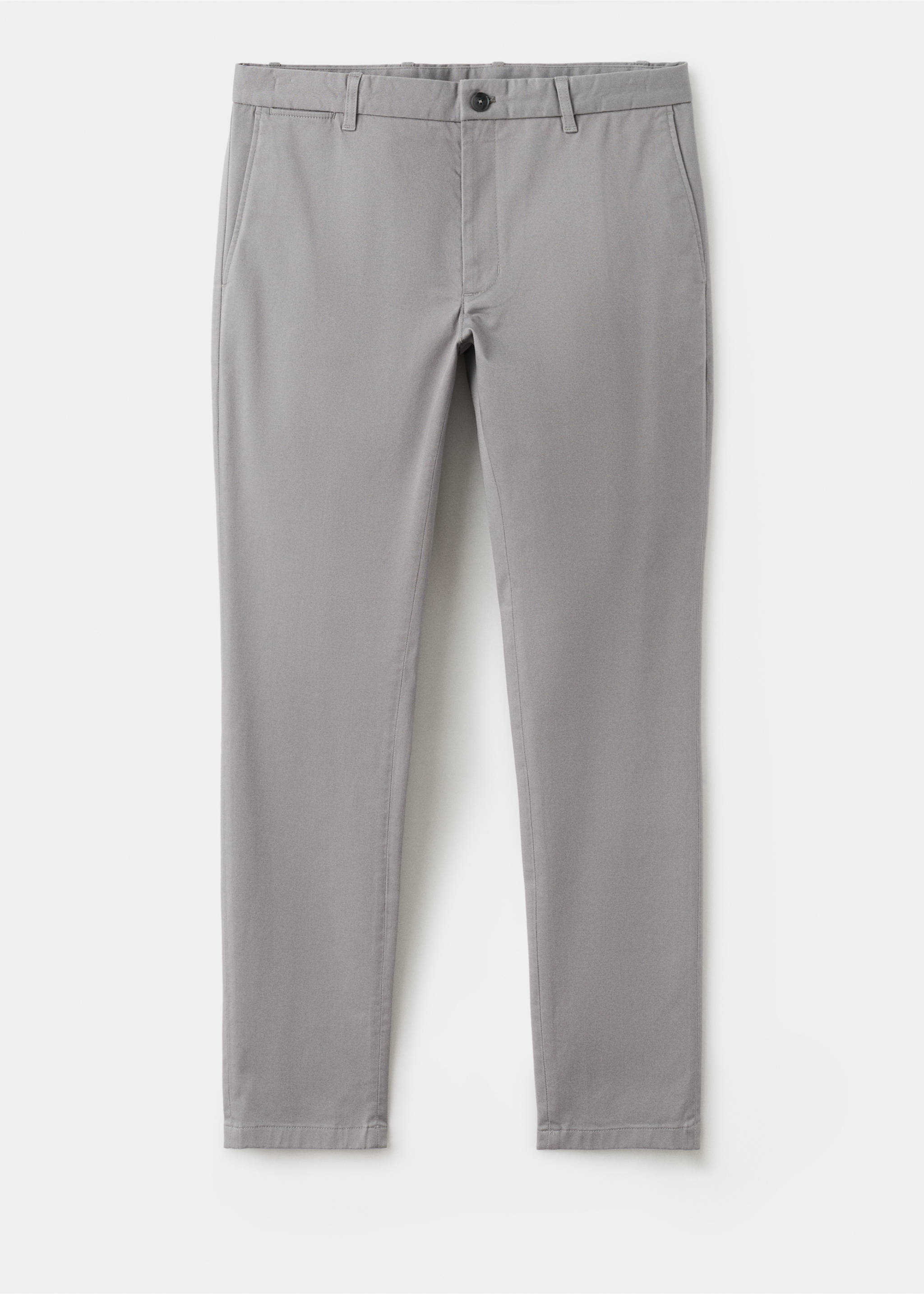 Штани чіноси з саржевої тканини Barna slim fit - Товар без моделі, Світло-сірий вересовий. Ref: 27041187-00.