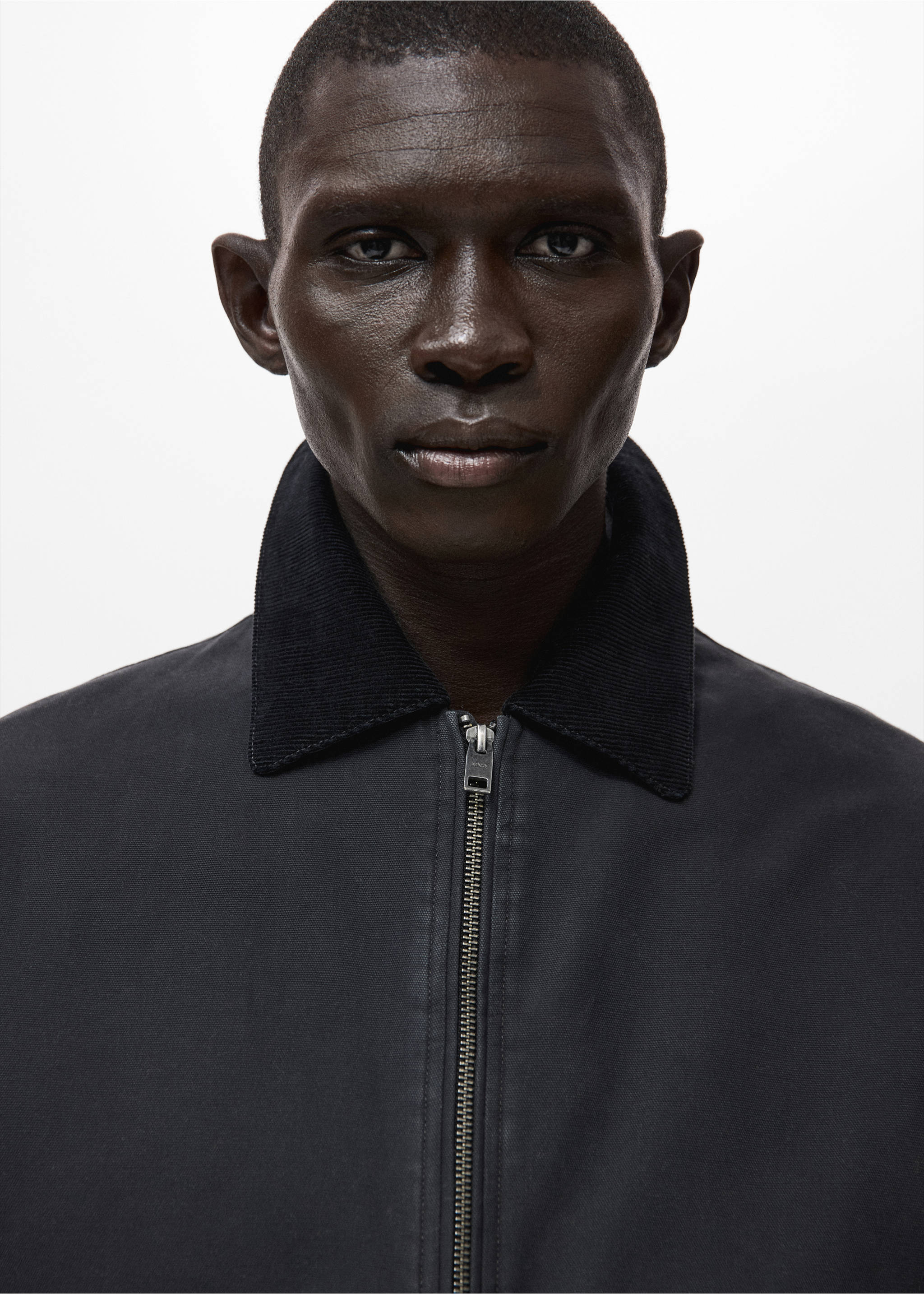 Chaqueta acolchada cuello pana - Detalle del artículo 1, Azul noche. Ref: 27041191-00.