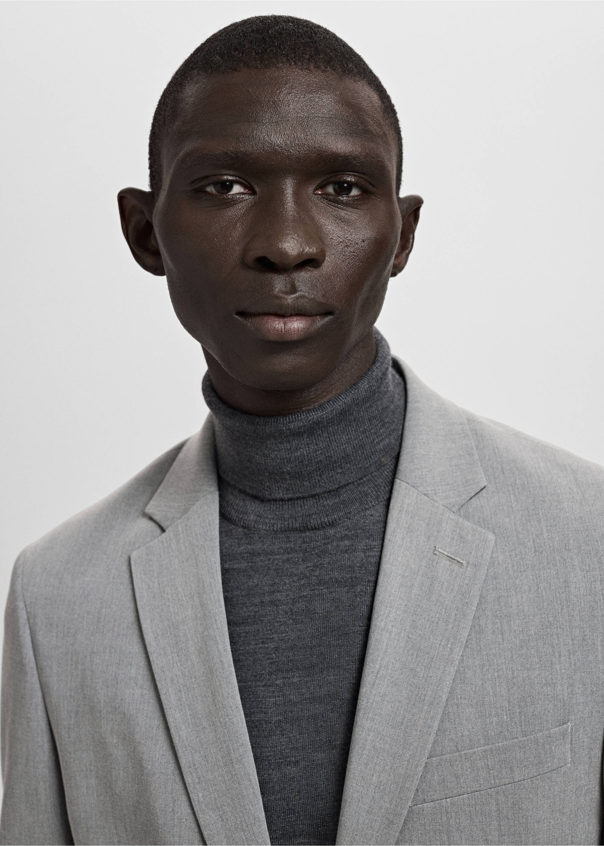 Dressjakke i stretchstoff, super slim-fit - Artikkeldetalj 1, Grå. Ref: 27041196-00.