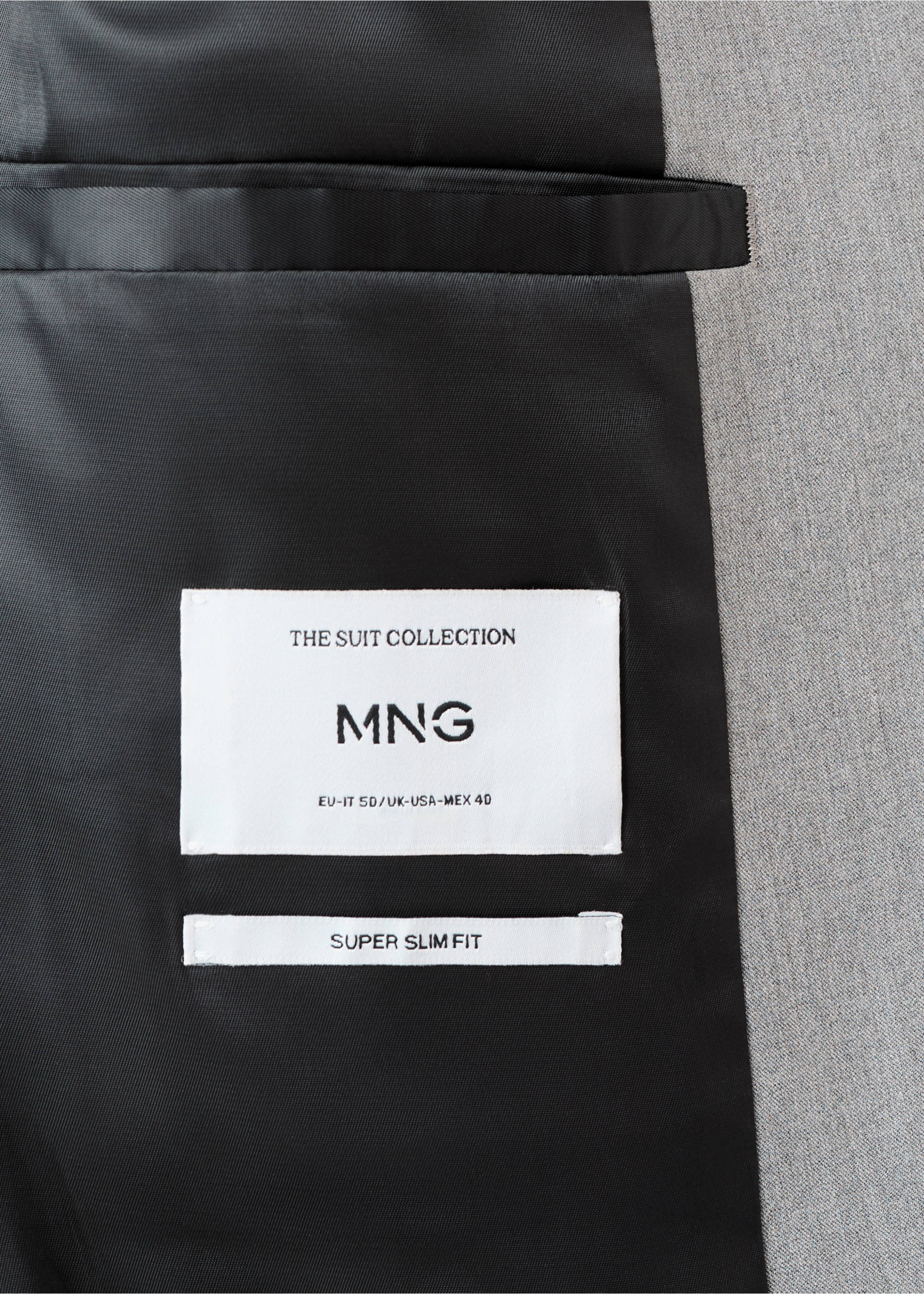 Dressjakke i stretchstoff, super slim-fit - Artikkeldetalj 0, Grå. Ref: 27041196-00.