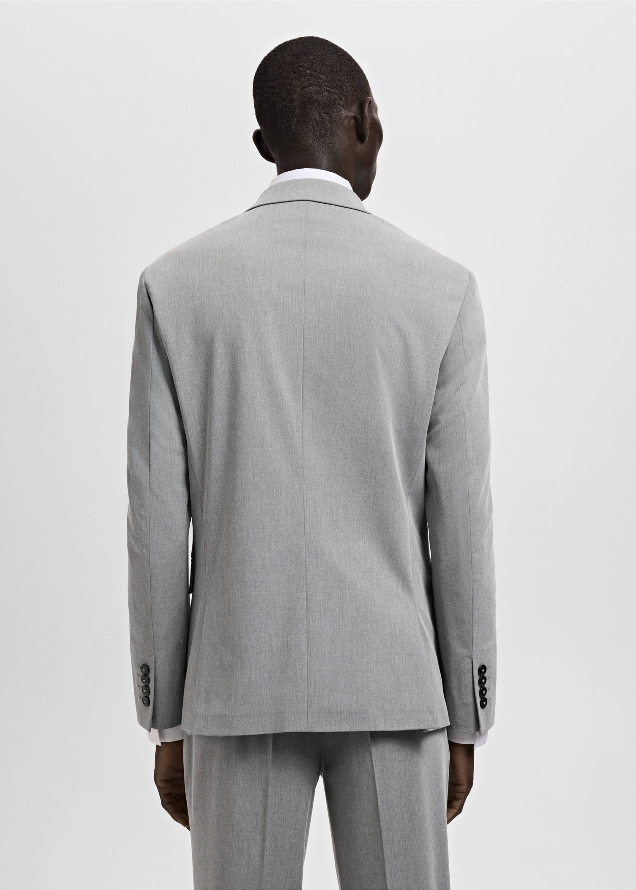 Σακάκι κοστουμιού super slim fit ύφασμα stretch - Πίσω όψη προϊόντος, Γκρι. Ref: 27041196-01.