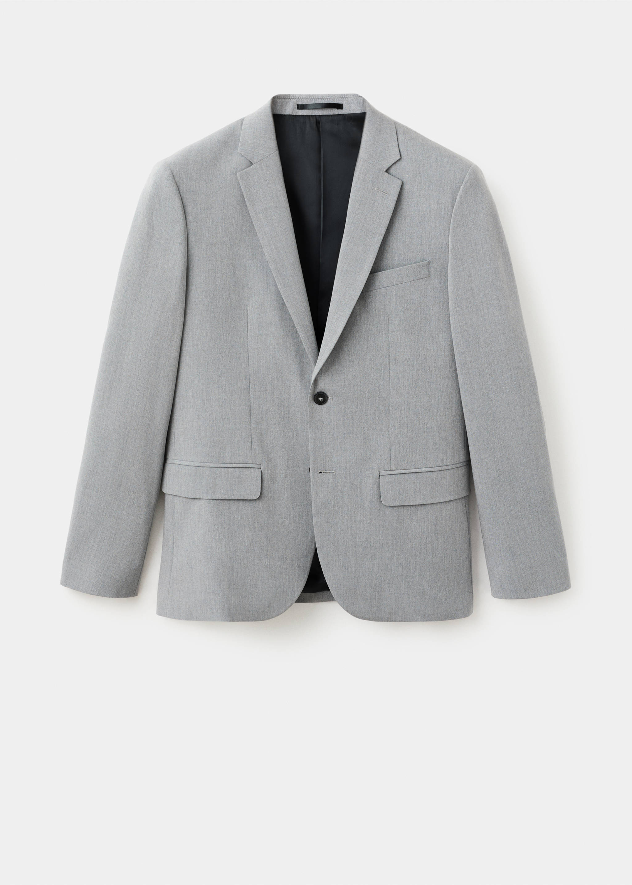 Super slim-fit suit jacket in stretch fabric - Article without model, Grey. Ref: 27041196-00.