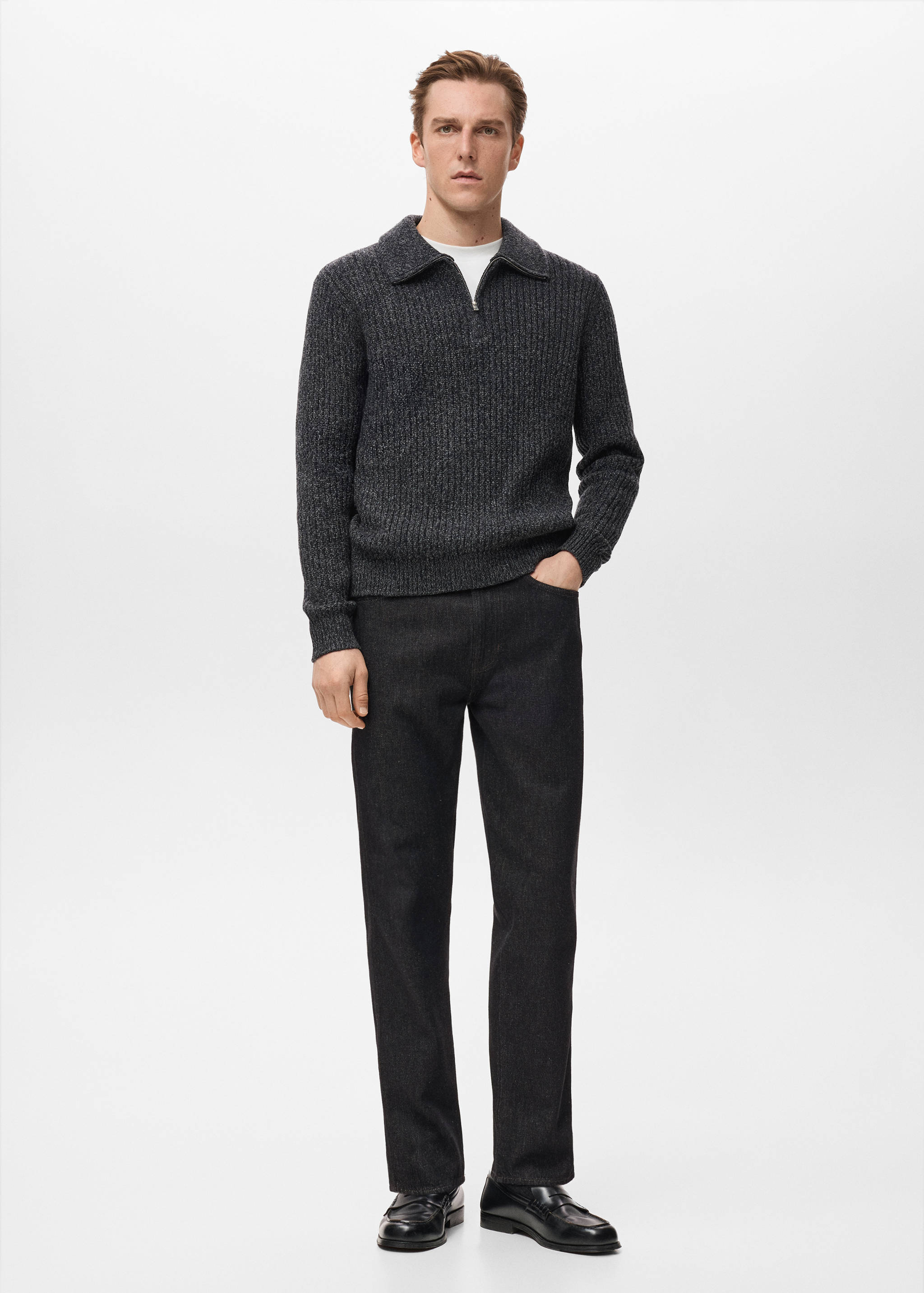 Regular fit cropped jeans van 100% katoen - Overzichtstekening