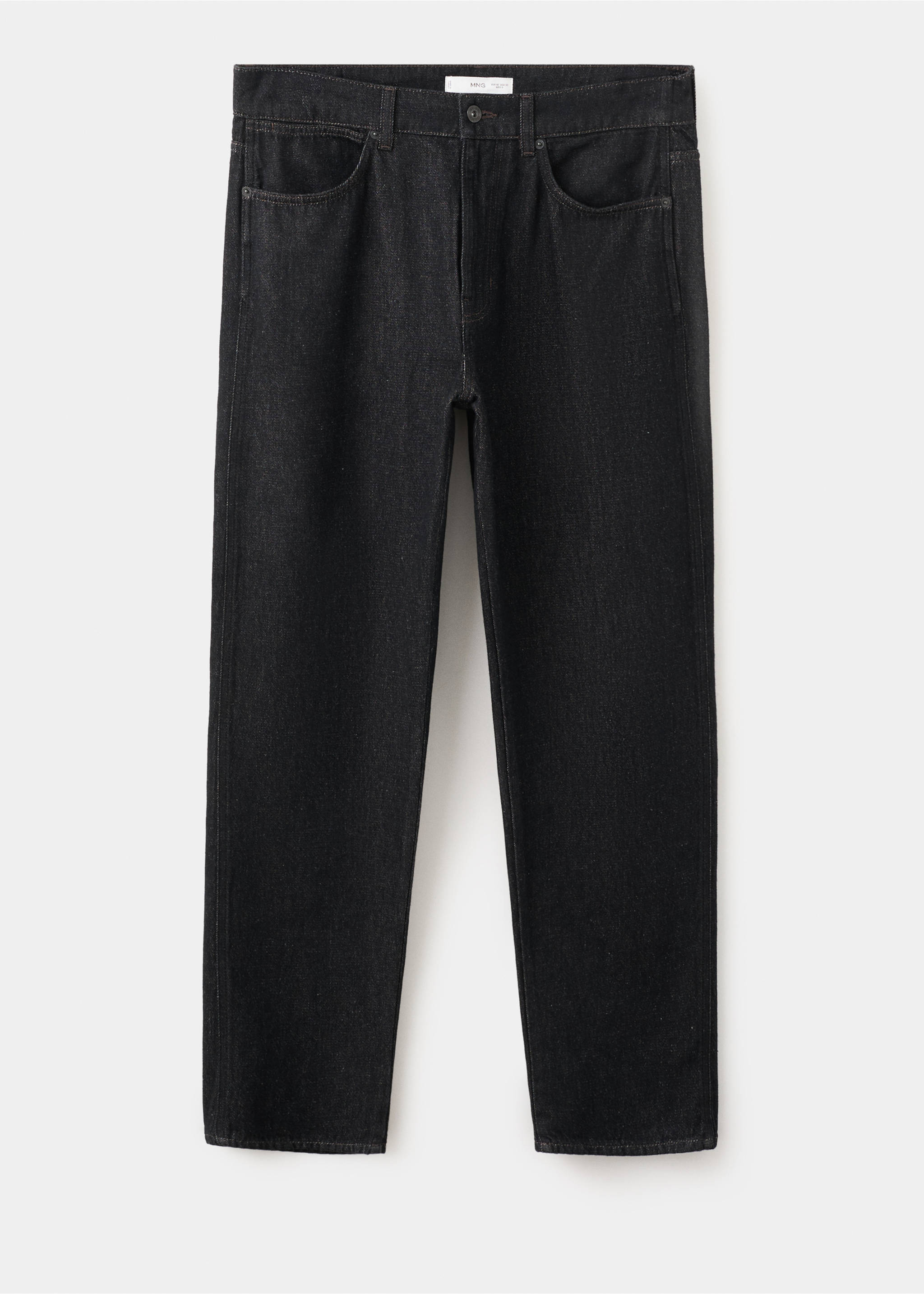 Jeans 100% katun regular fit cropped - Barang tanpa model, Denim hitam. Ref: 27041200-00.