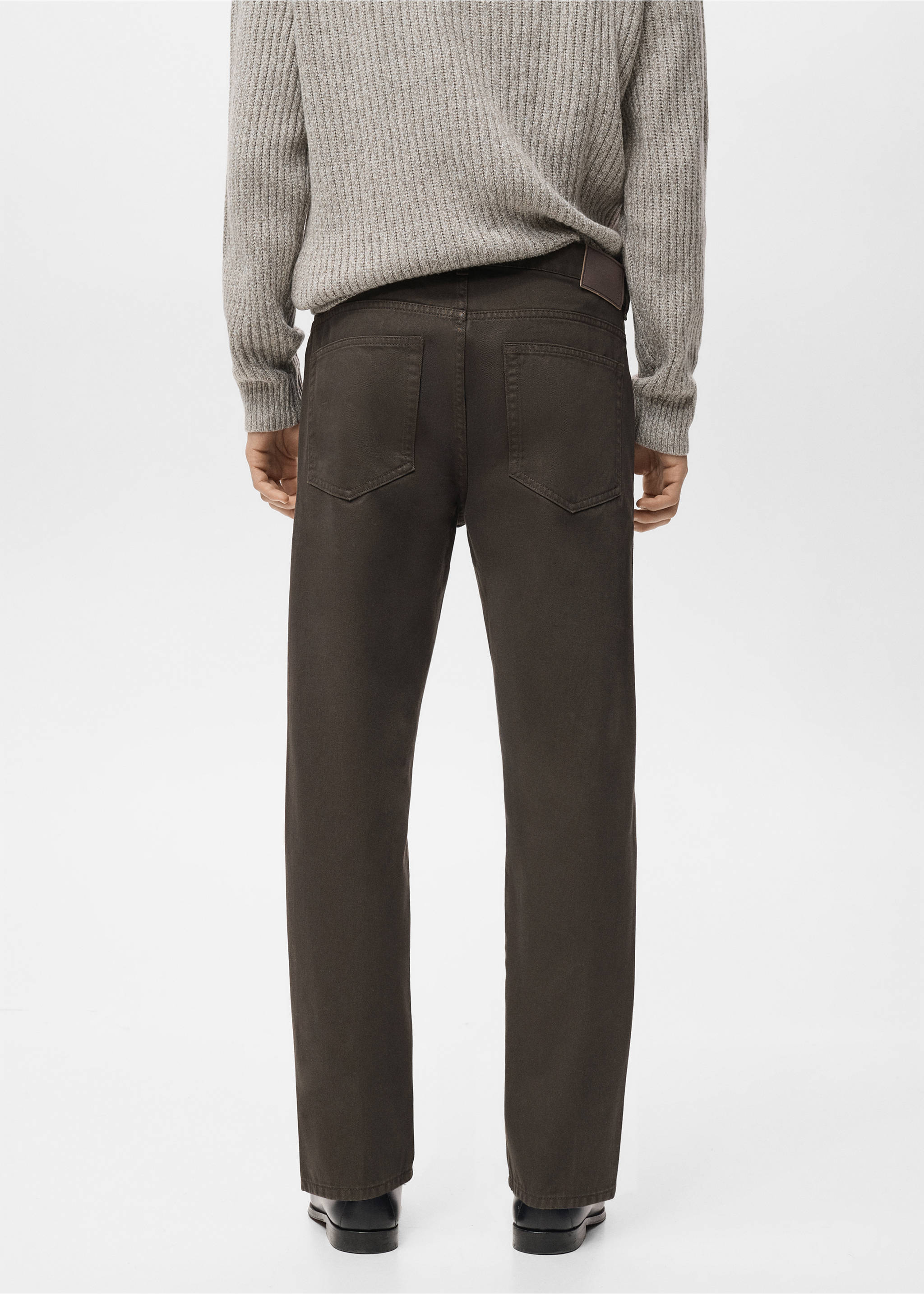 100% 纯棉常规版型七分牛仔裤 - null, 巧克力色. Ref: 27041201-00.