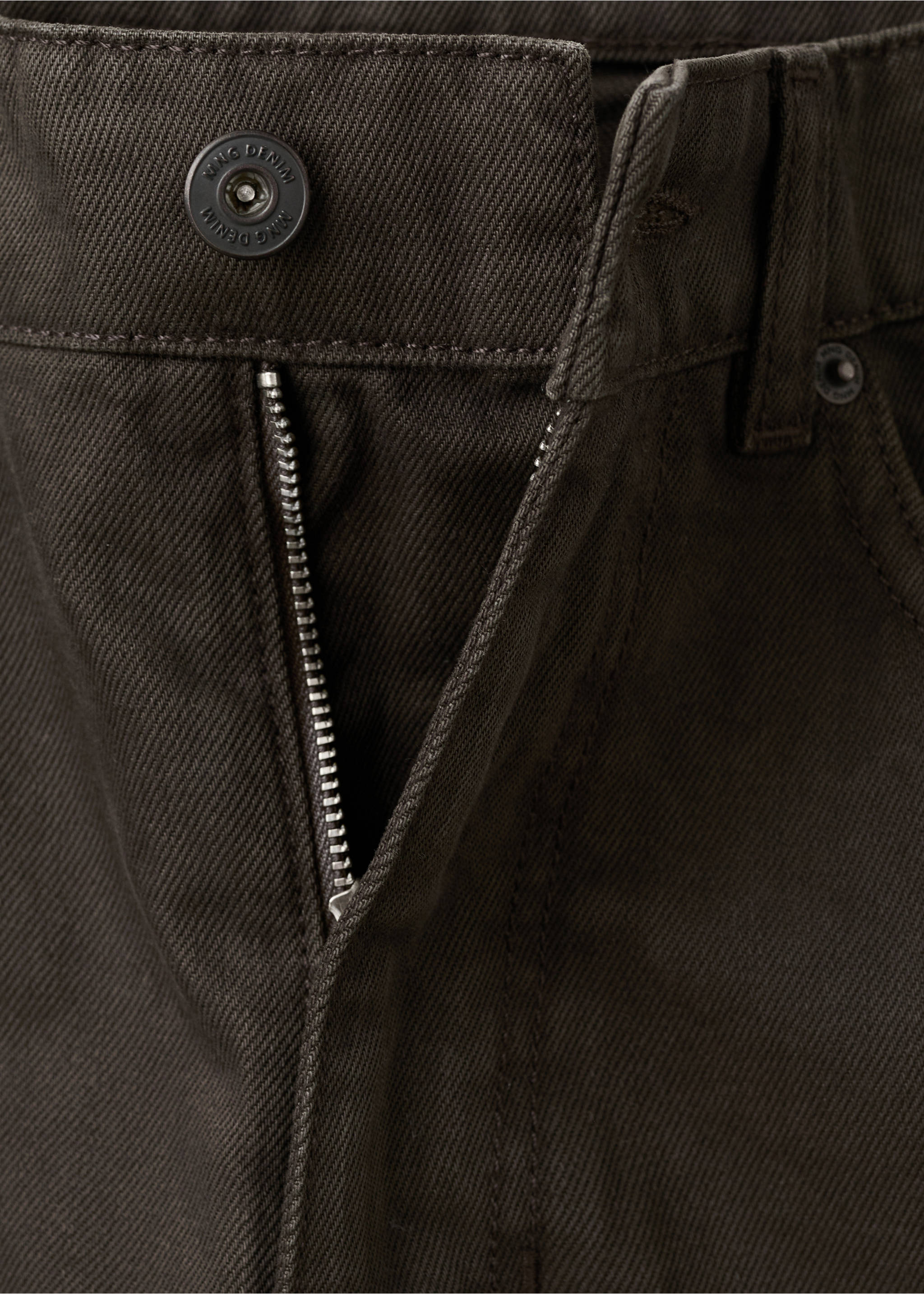 100% 纯棉常规版型七分牛仔裤 - null, 巧克力色. Ref: 27041201-00.