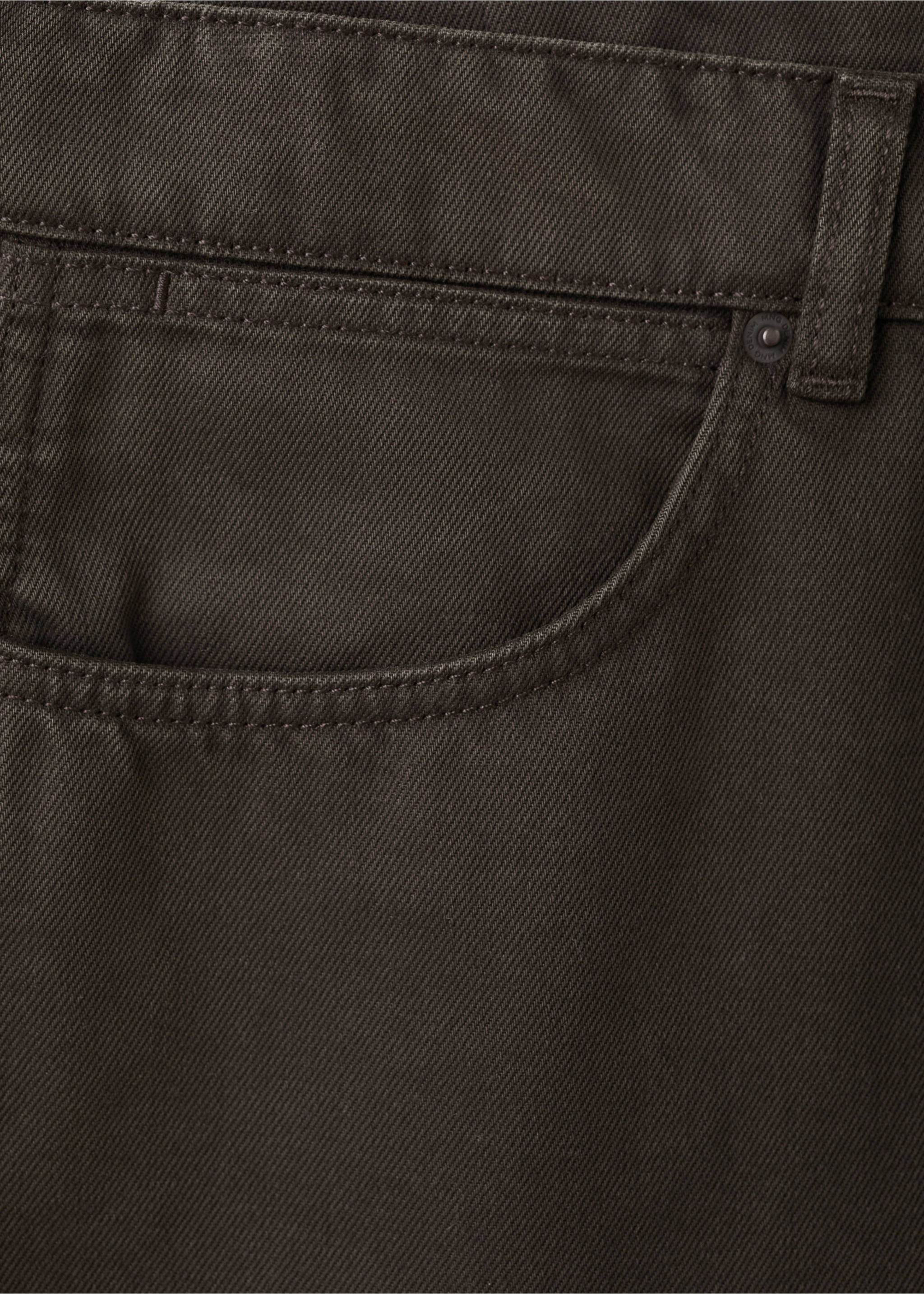 100% 纯棉常规版型七分牛仔裤 - null, 巧克力色. Ref: 27041201-00.