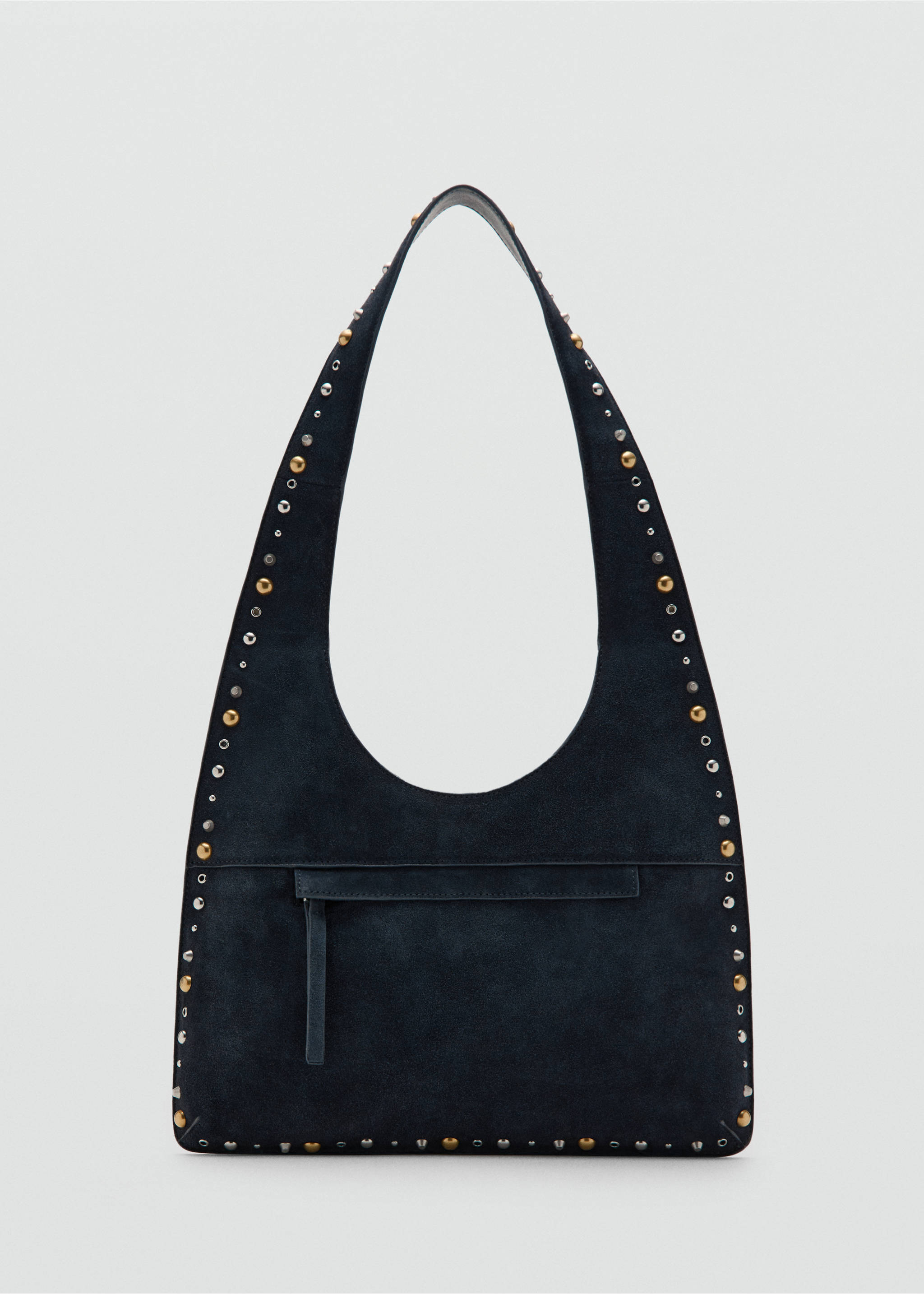 Suede studded shoulder bag - Article without model, Navy. Ref: 27041204-00.