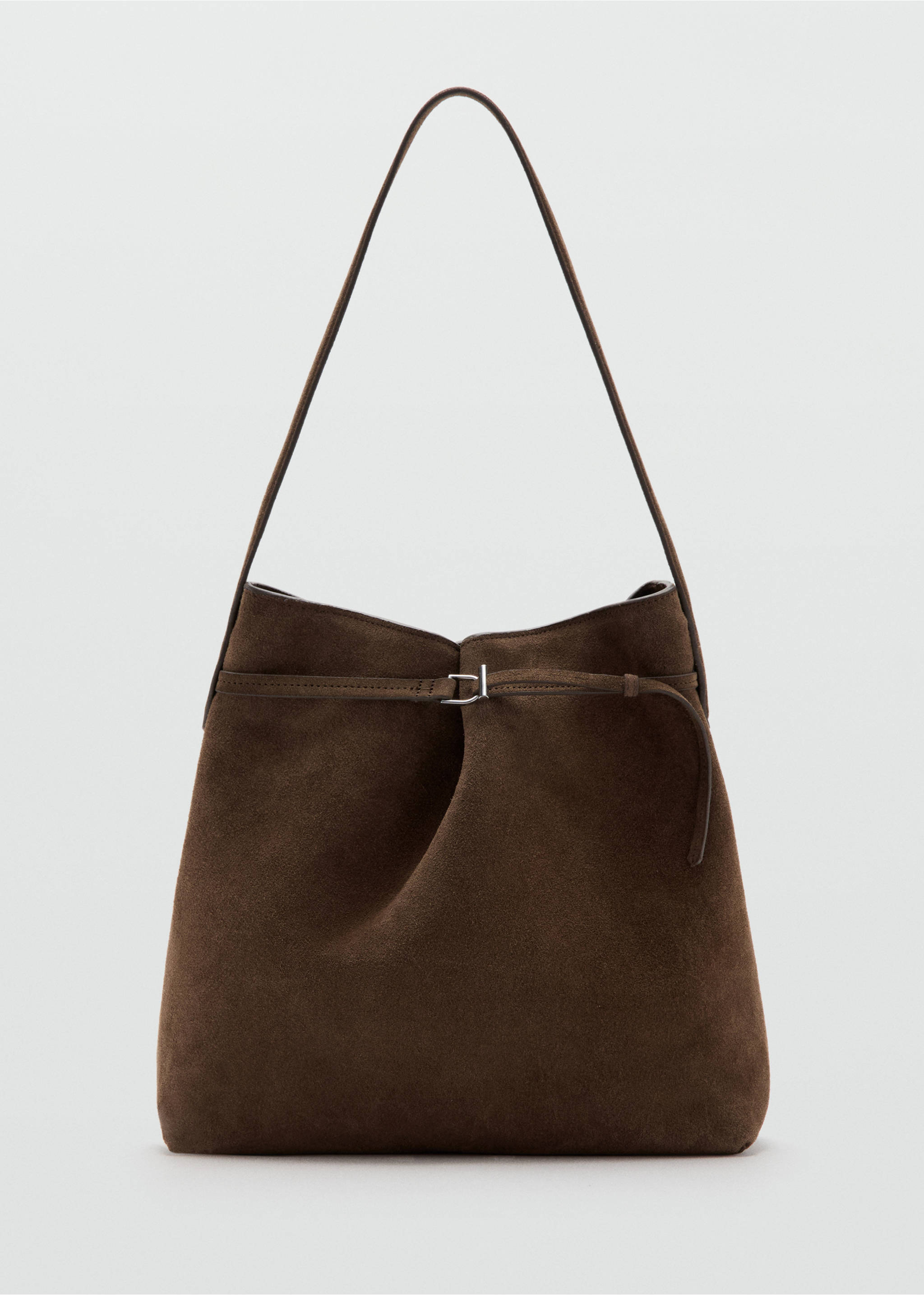 Bolso bucket serraje - Artículo sin modelo, Marrón. Ref: 27041211-00.