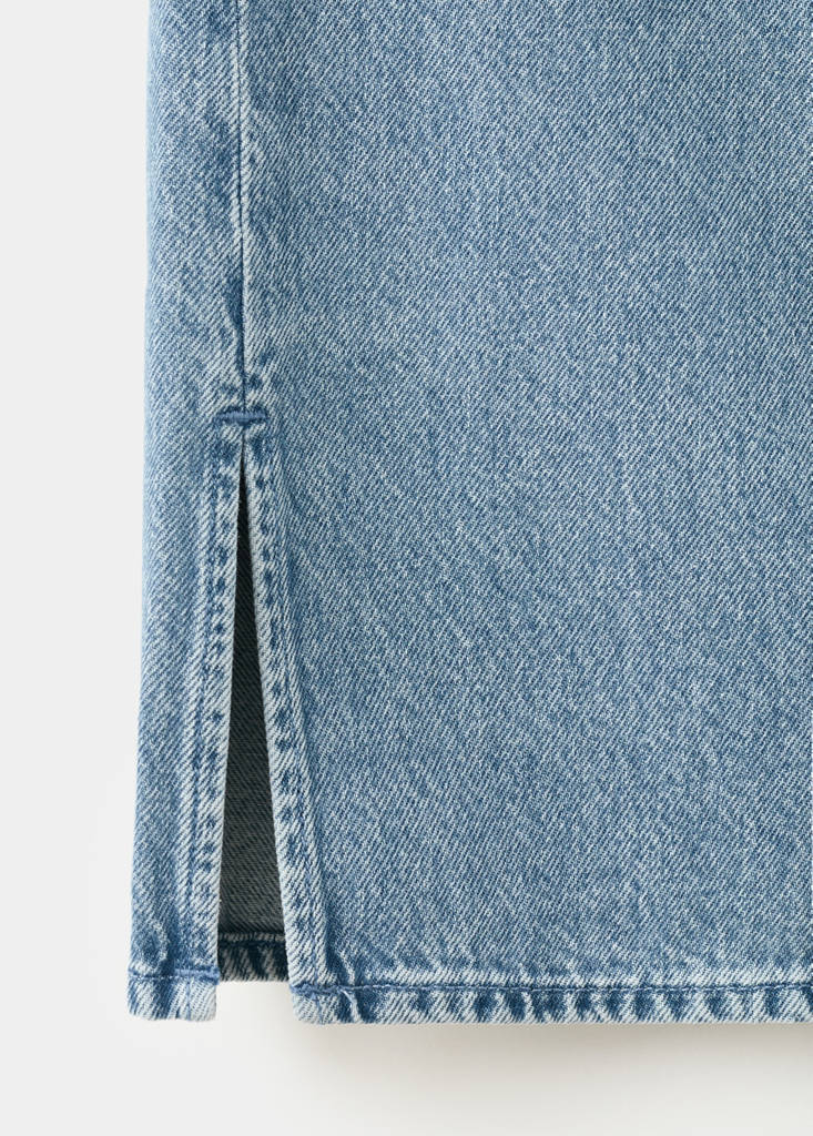 Wide leg jeans with openings — Medium Blue