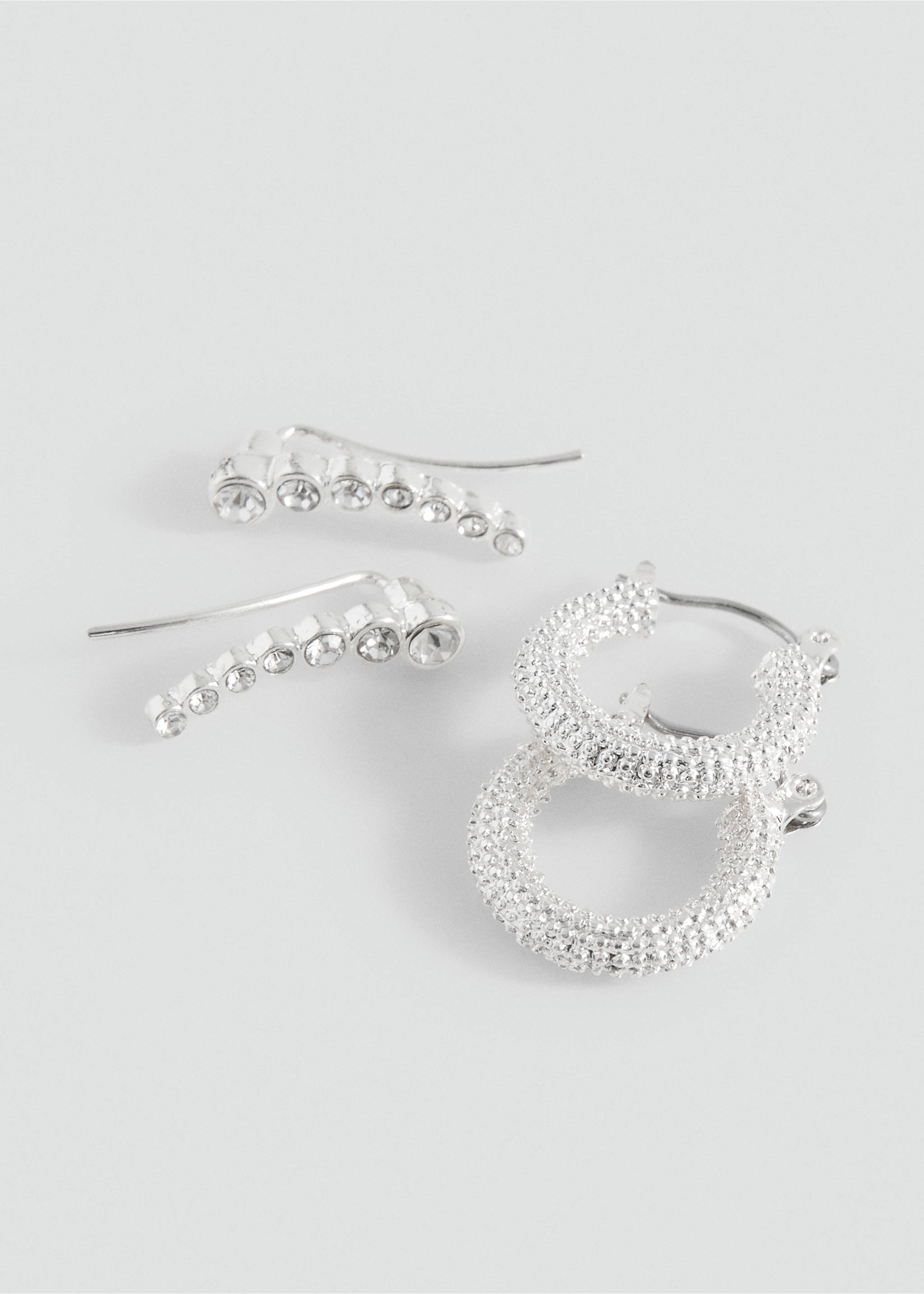 2-pack of earrings - Details of the article 1, Silver. Ref: 27041216-00.