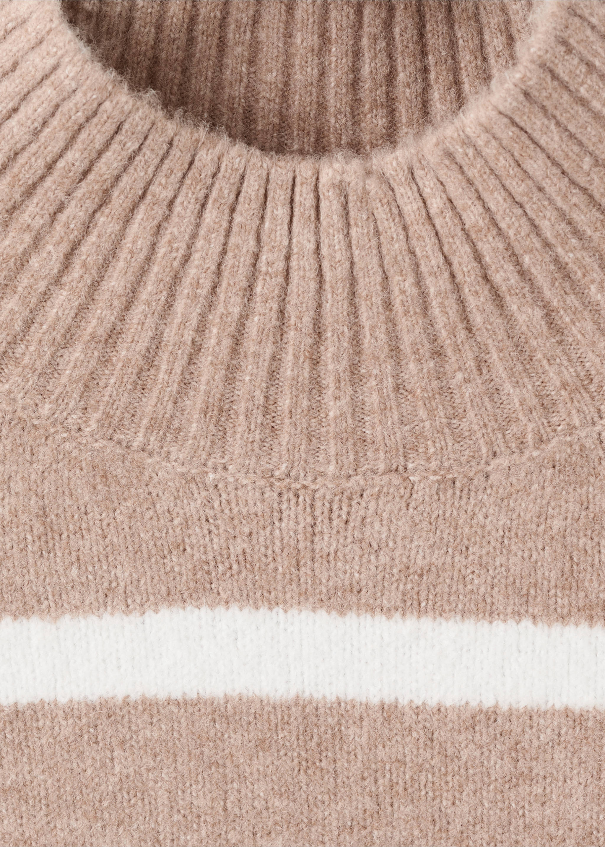 超大版型条纹高领针织衫 - null, 淡/浅灰色. Ref: 27041217-00.